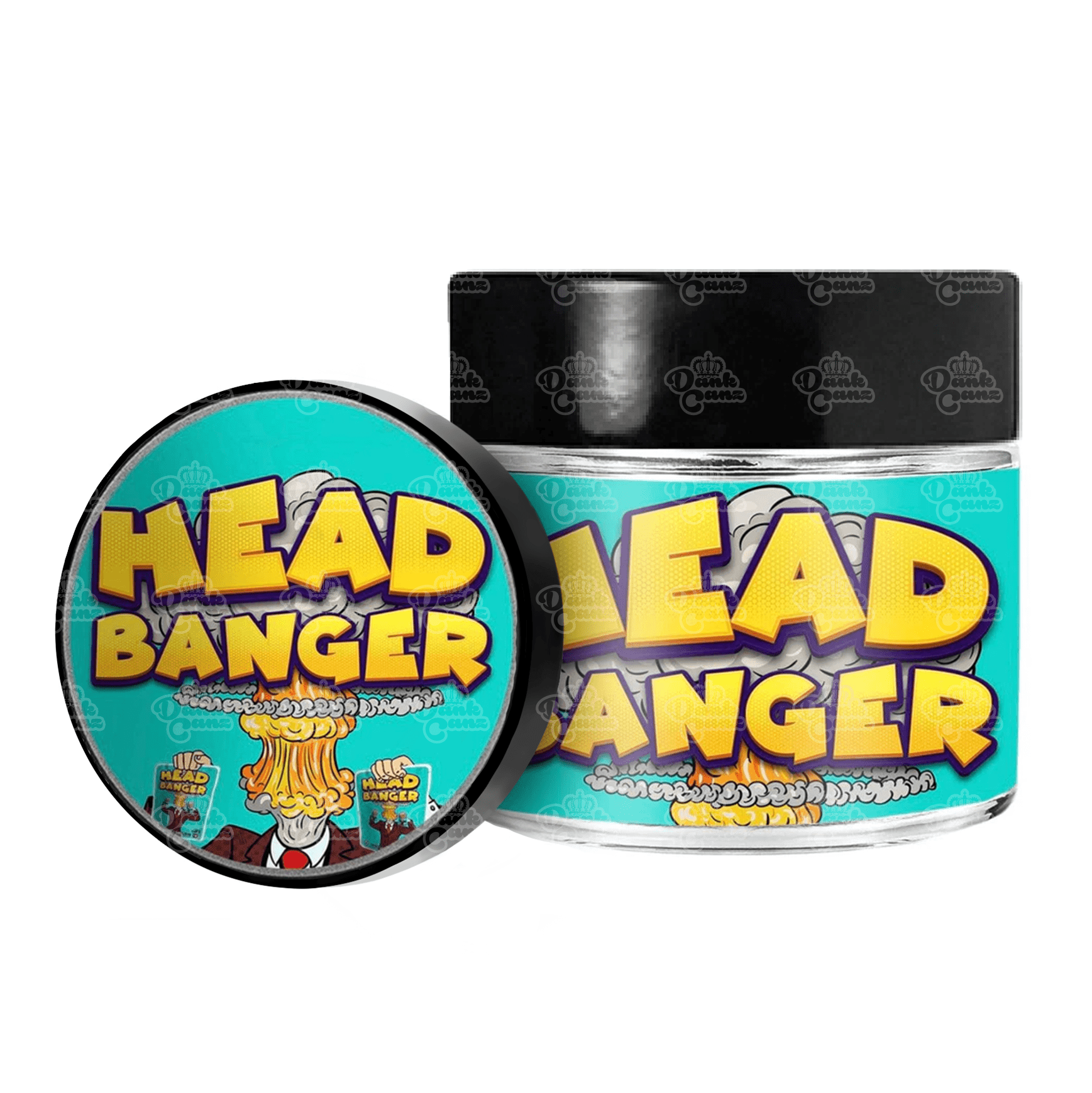 Head Banger 3.5g/60ml Glass Jars - Labelled - DC Packaging Custom Cannabis Packaging
