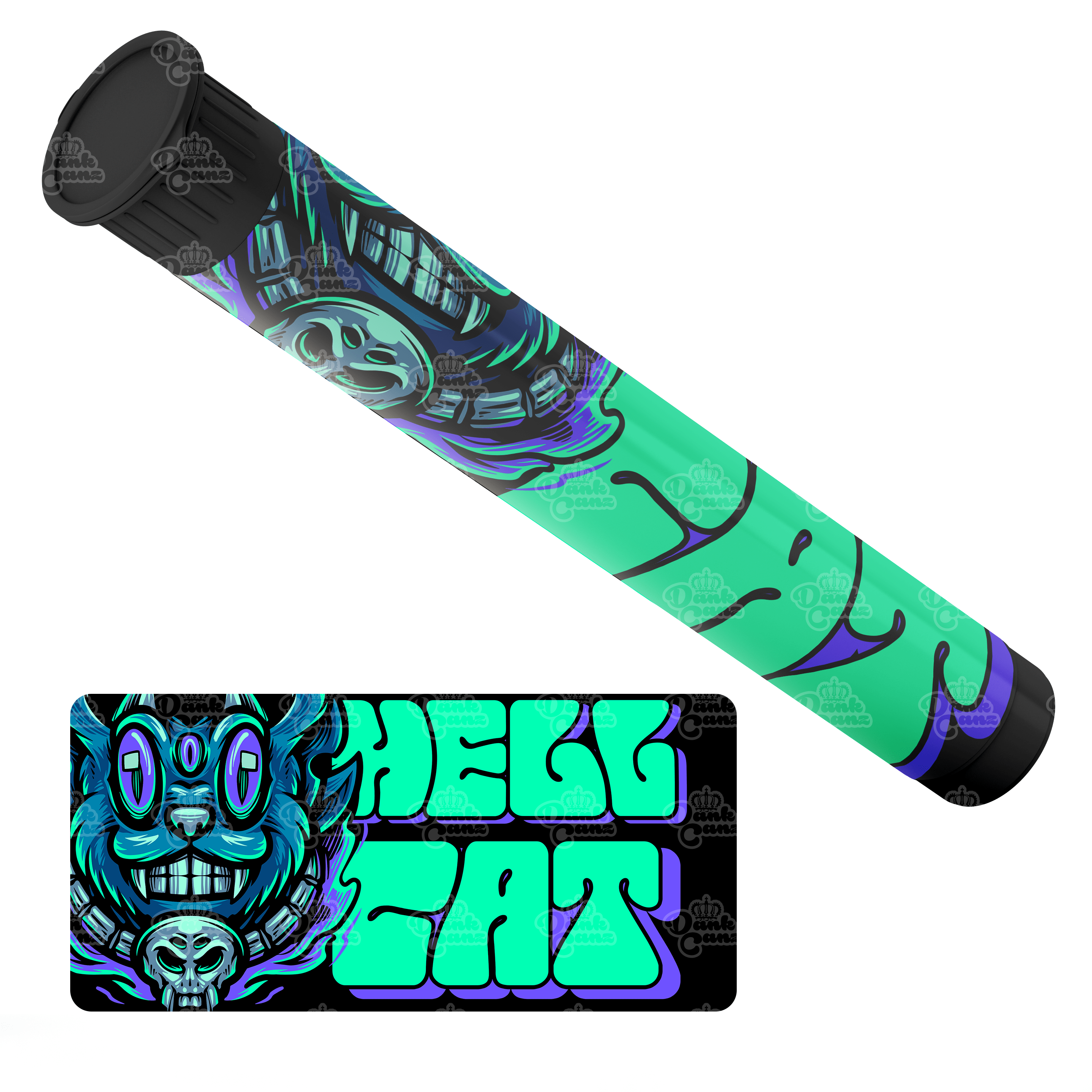 Hell Cat Pre Roll Tubes - Labelled - DC Packaging Custom Cannabis Packaging