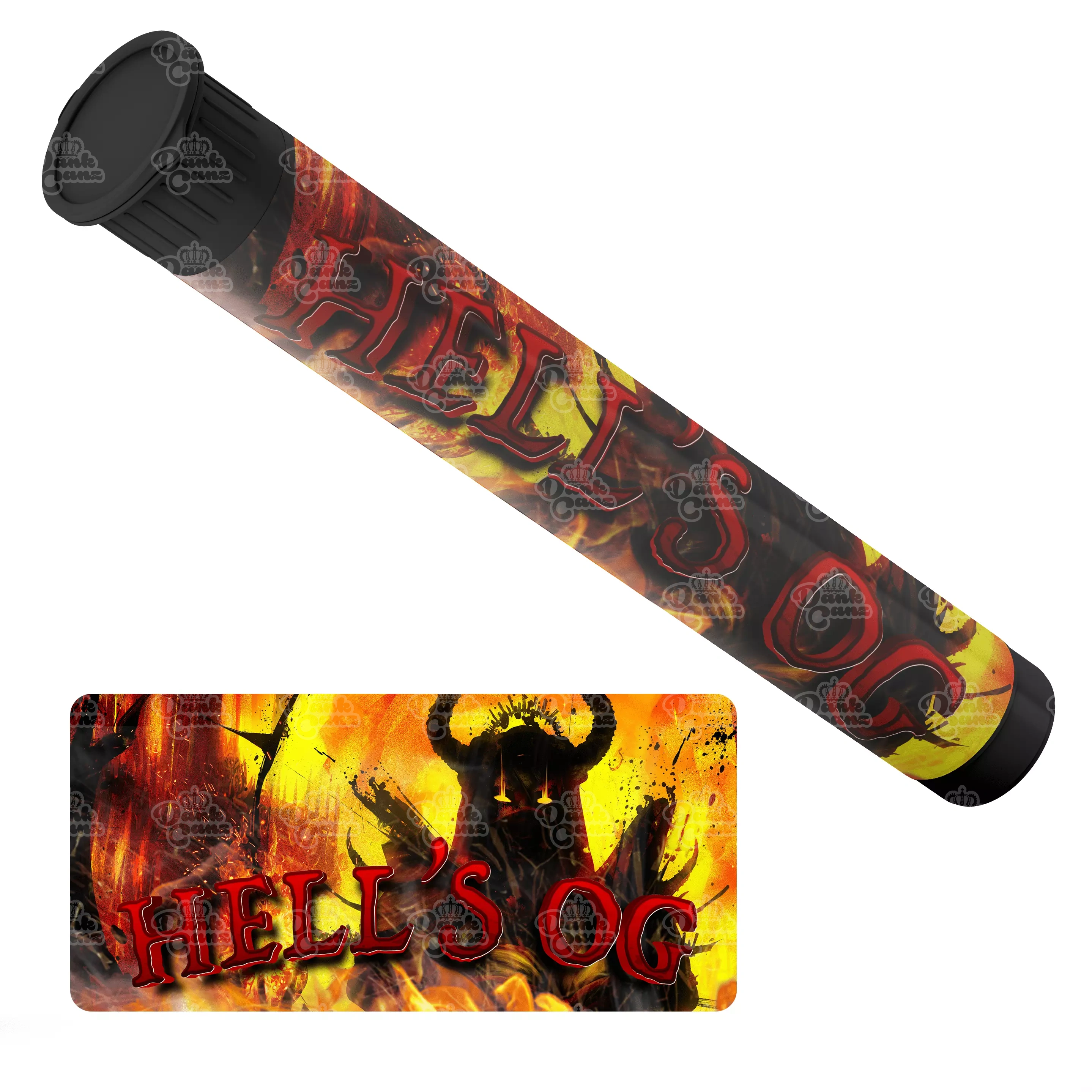 Hells OG Pre Roll Tubes - Labelled - DC Packaging Custom Cannabis Packaging