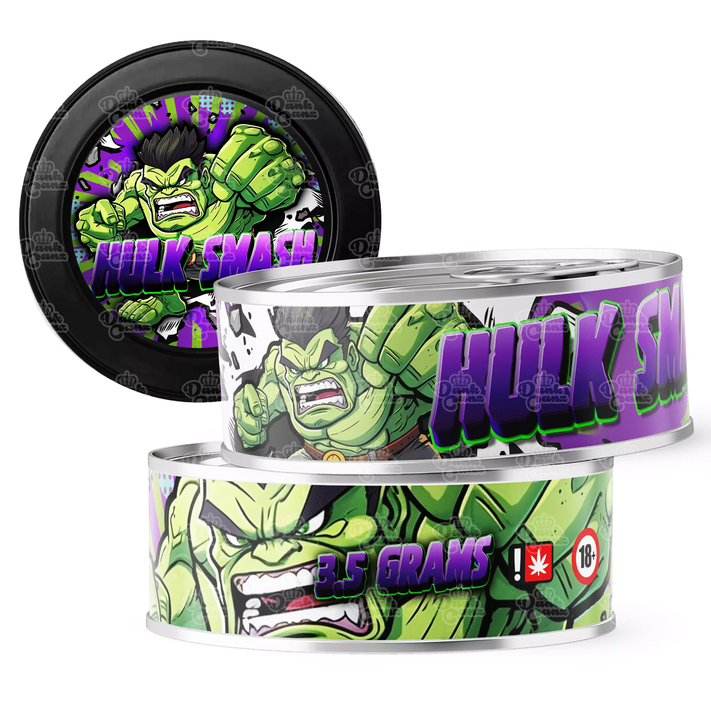 Hulk Smash 3.5g Self Seal Tins - DC Packaging Custom Cannabis Packaging