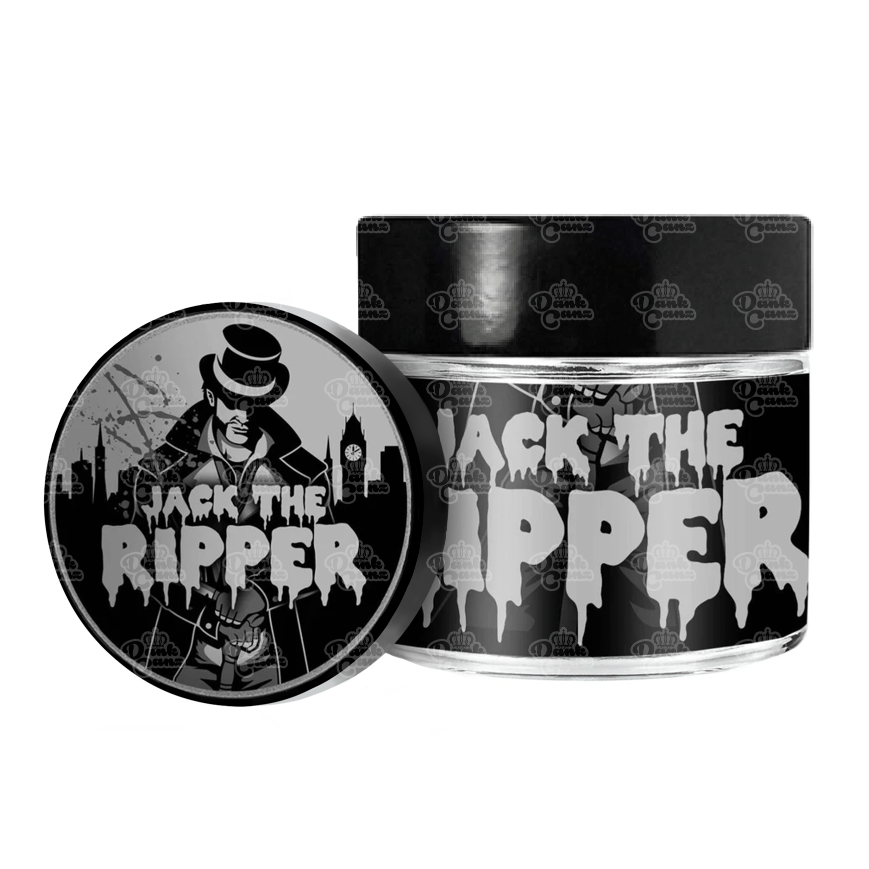 Jack The Ripper 3.5g/60ml Glass Jars - Labelled - DC Packaging Custom Cannabis Packaging