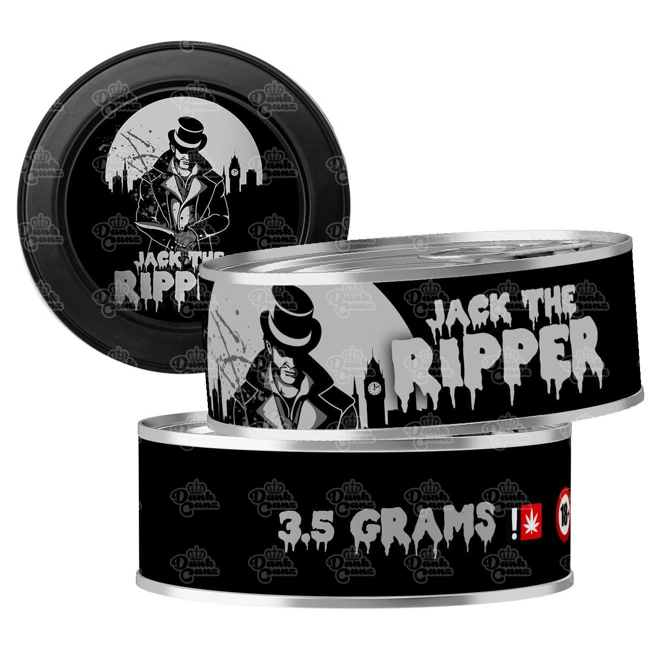 Jack The Ripper 3.5g Self Seal Tins - DC Packaging Custom Cannabis Packaging