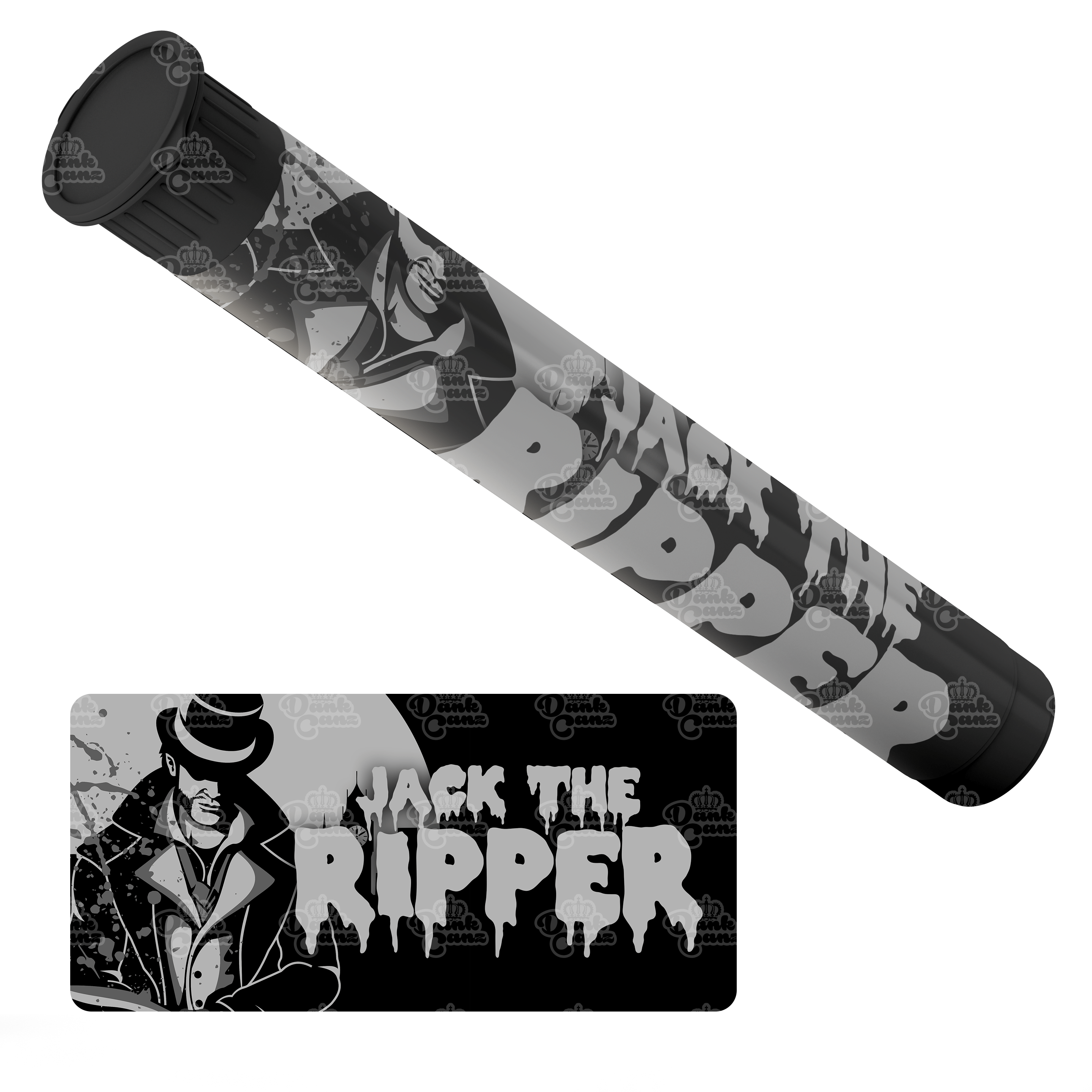Jack The Ripper Pre Roll Tubes - Labelled - DC Packaging Custom Cannabis Packaging