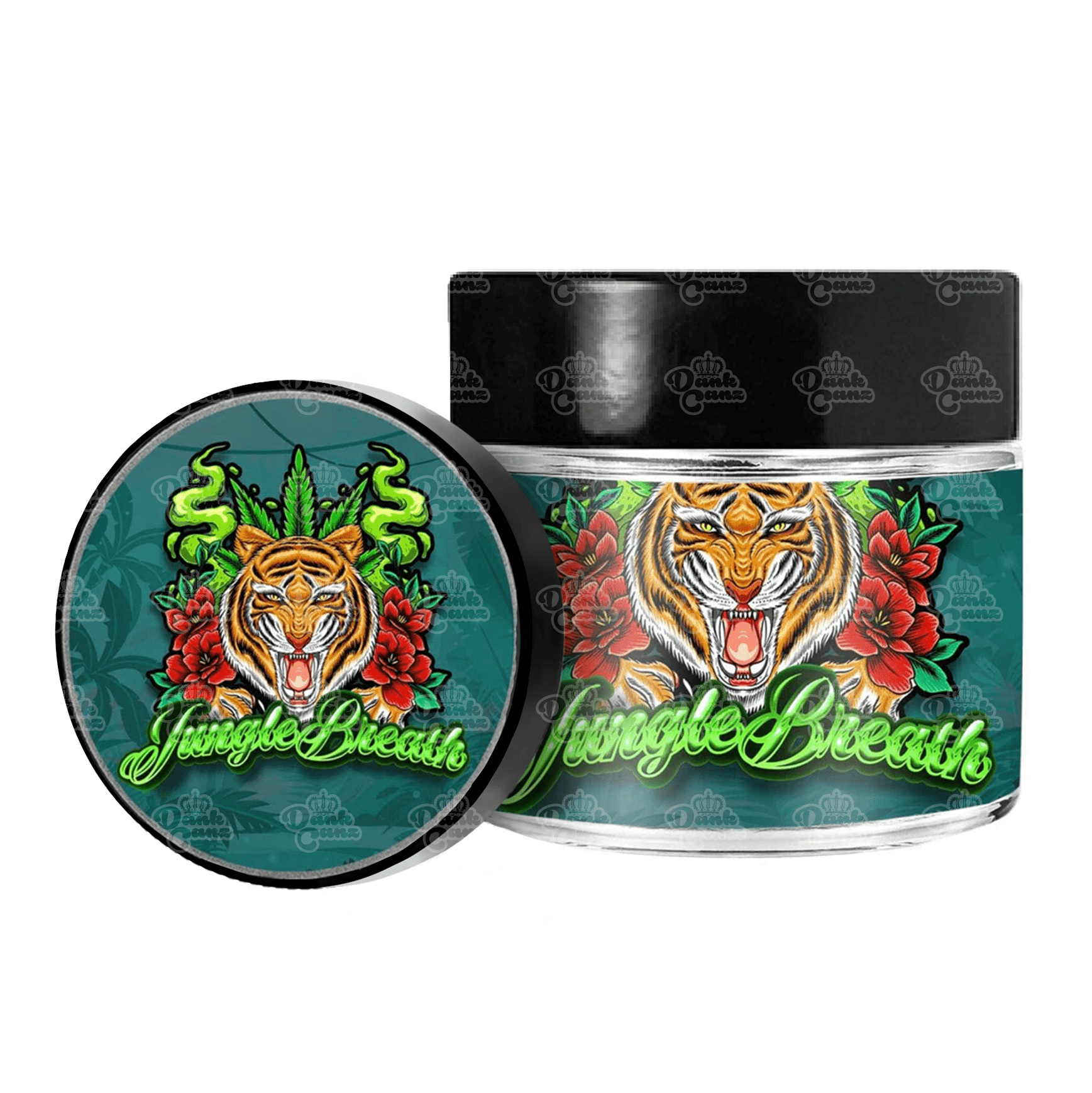 Jungle Breath 3.5g/60ml Glass Jars - Labelled - DC Packaging Custom Cannabis Packaging