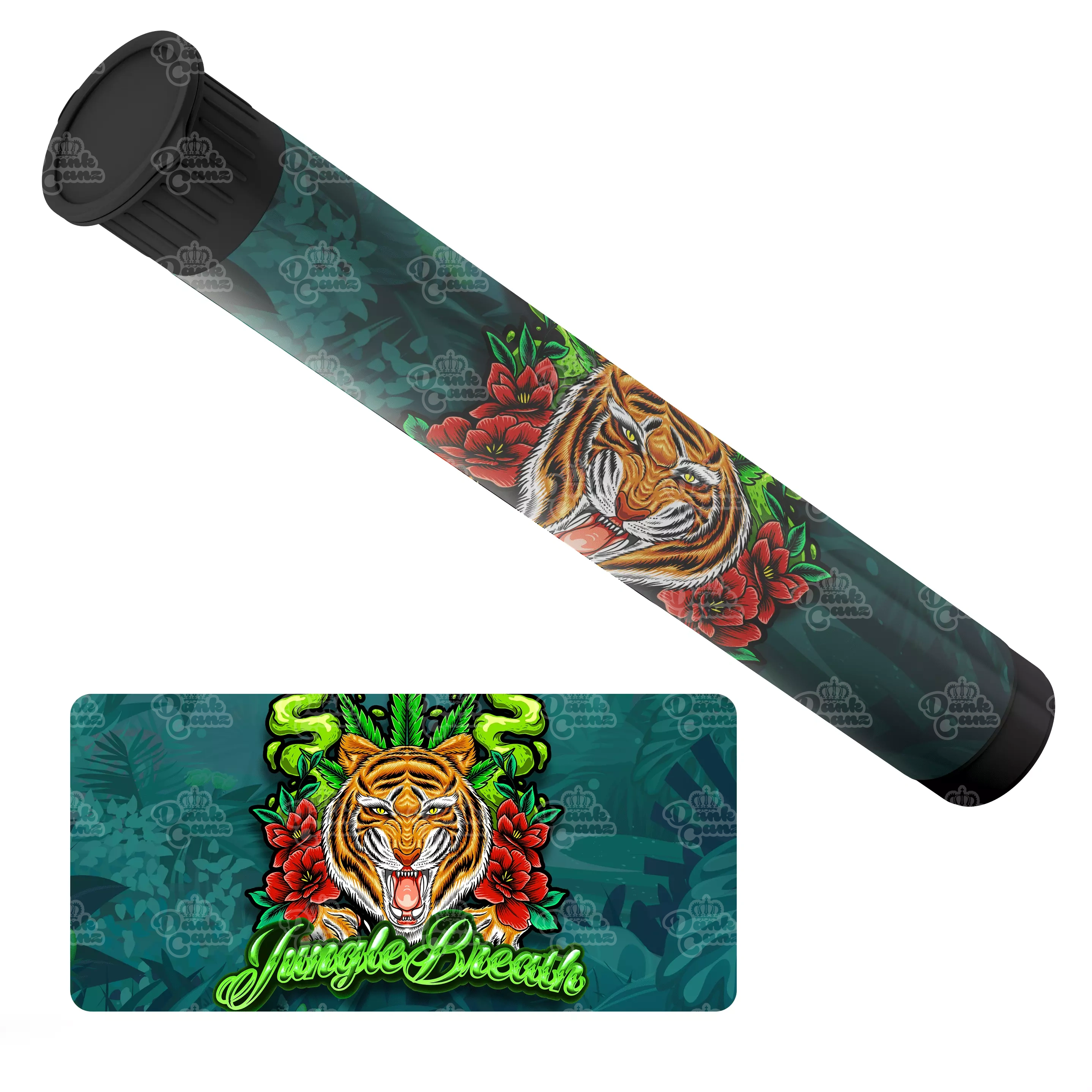 Jungle Breath Pre Roll Tubes - Labelled - DC Packaging Custom Cannabis Packaging