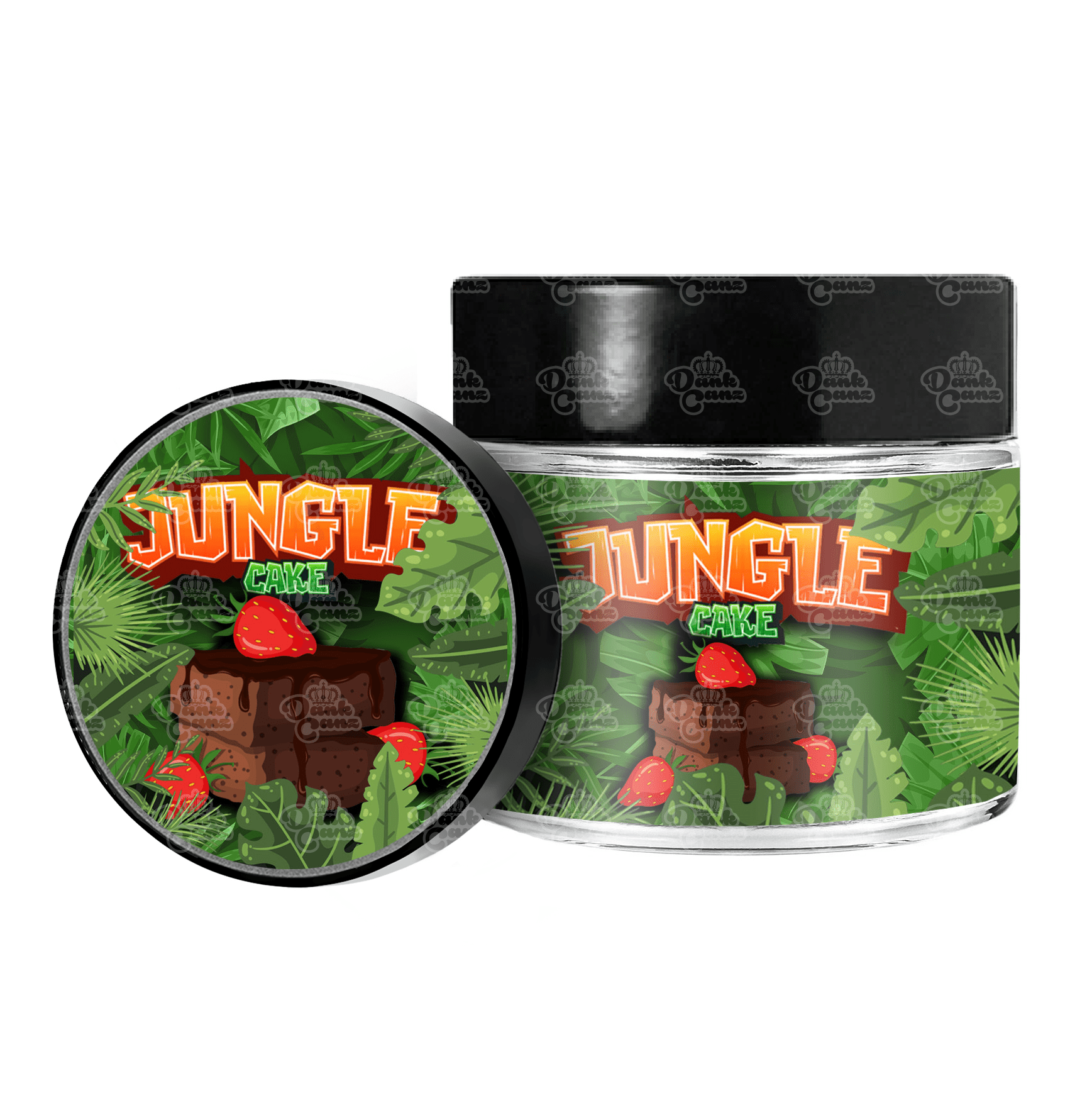 Jungle Cake 3.5g/60ml Glass Jars - Labelled - DC Packaging Custom Cannabis Packaging