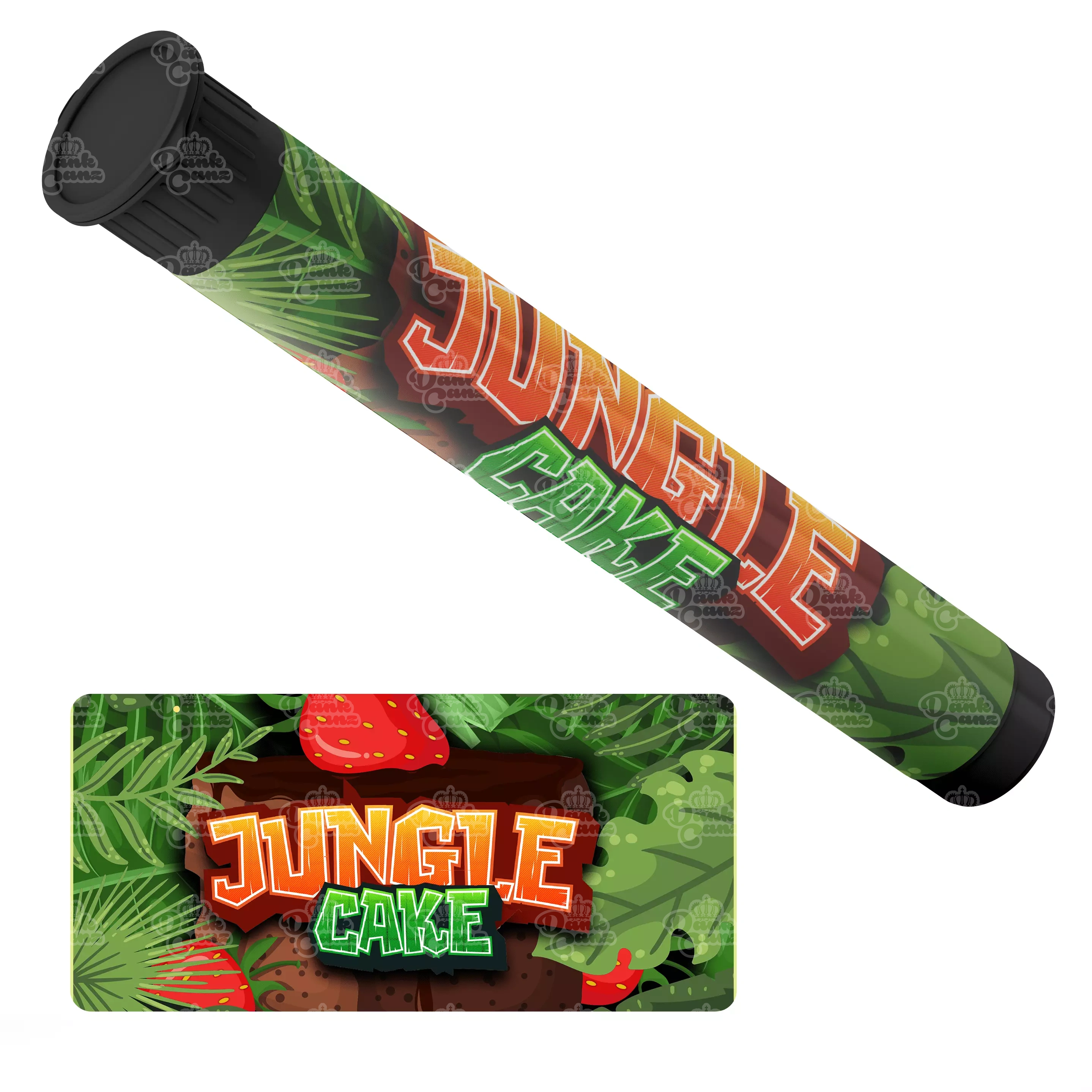 Jungle Cake Pre Roll Tubes - Labelled - DC Packaging Custom Cannabis Packaging