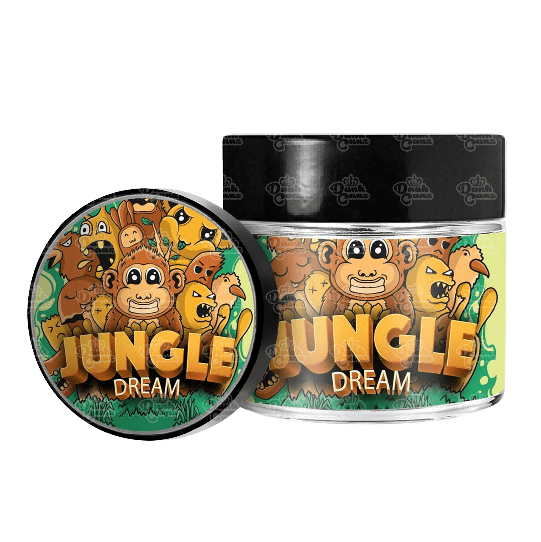 Jungle Dream 3.5g/60ml Glass Jars - Labelled - DC Packaging Custom Cannabis Packaging