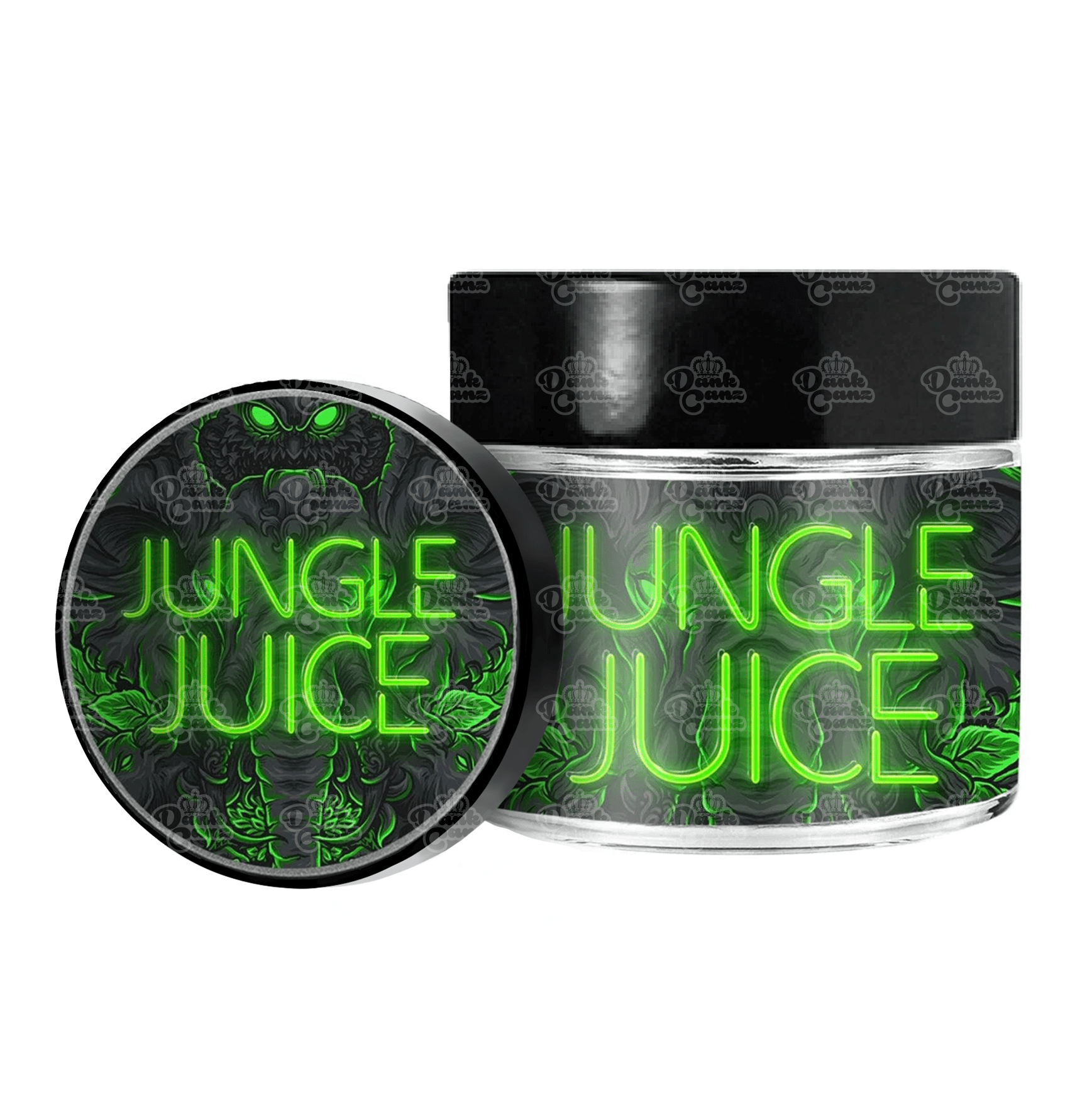 Jungle Juice 3.5g/60ml Glass Jars - Labelled - DC Packaging Custom Cannabis Packaging