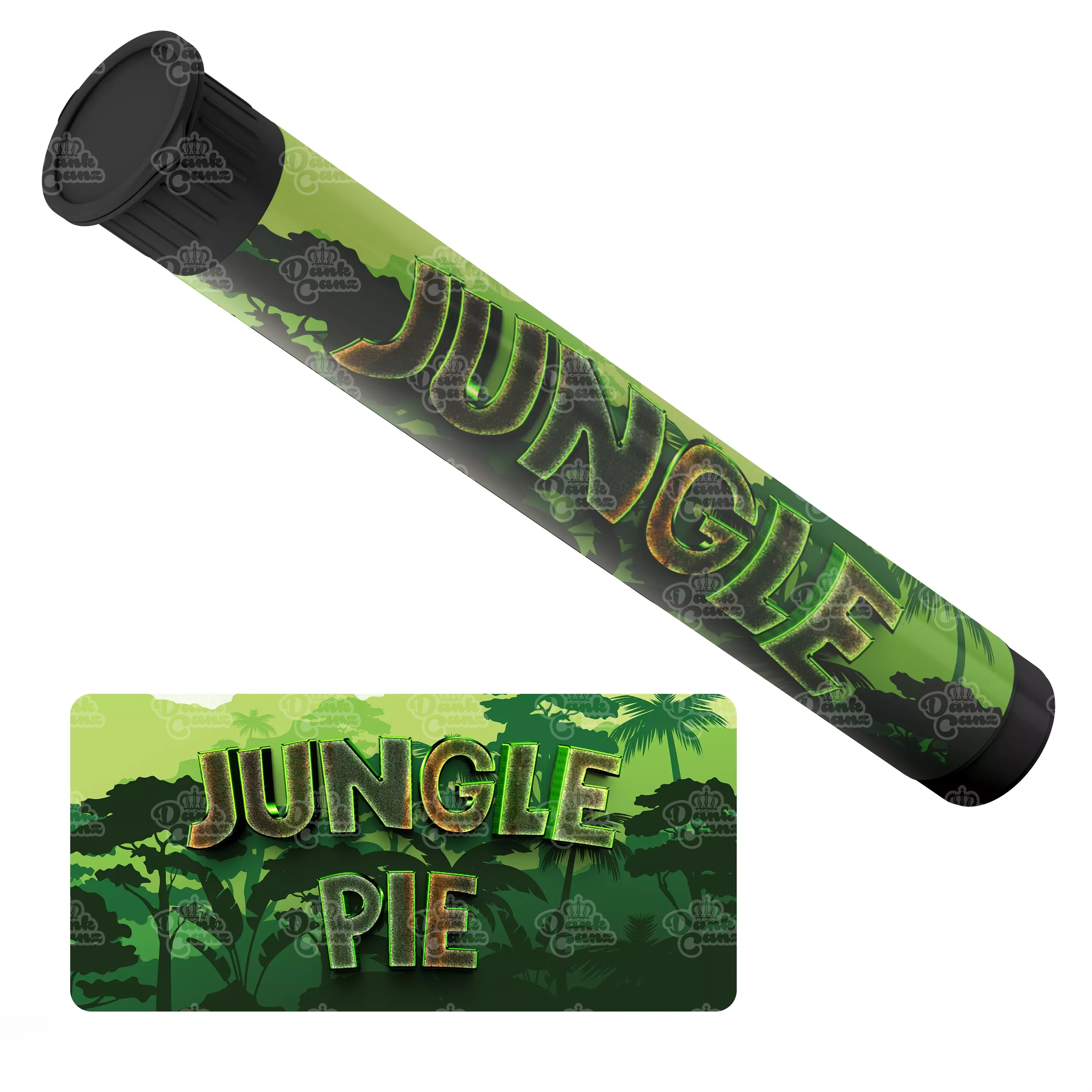 Jungle Pie Pre Roll Tubes - Labelled - DC Packaging Custom Cannabis Packaging