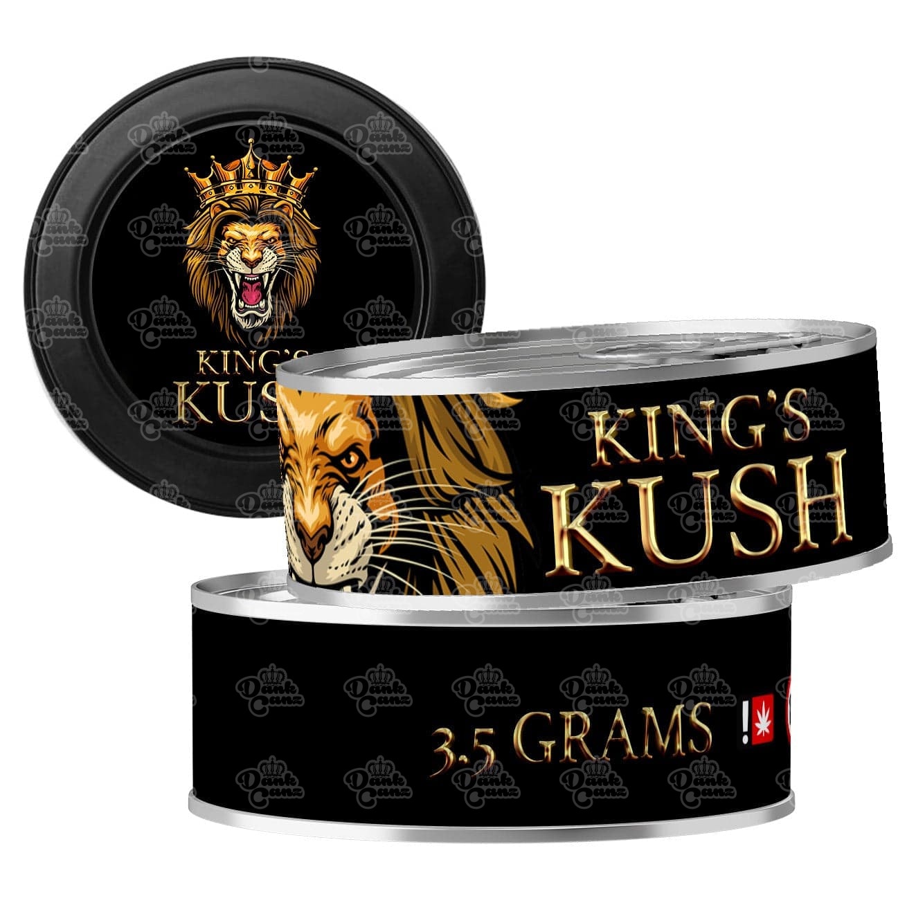 Kings Kush 3.5g Self Seal Tins - DC Packaging Custom Cannabis Packaging