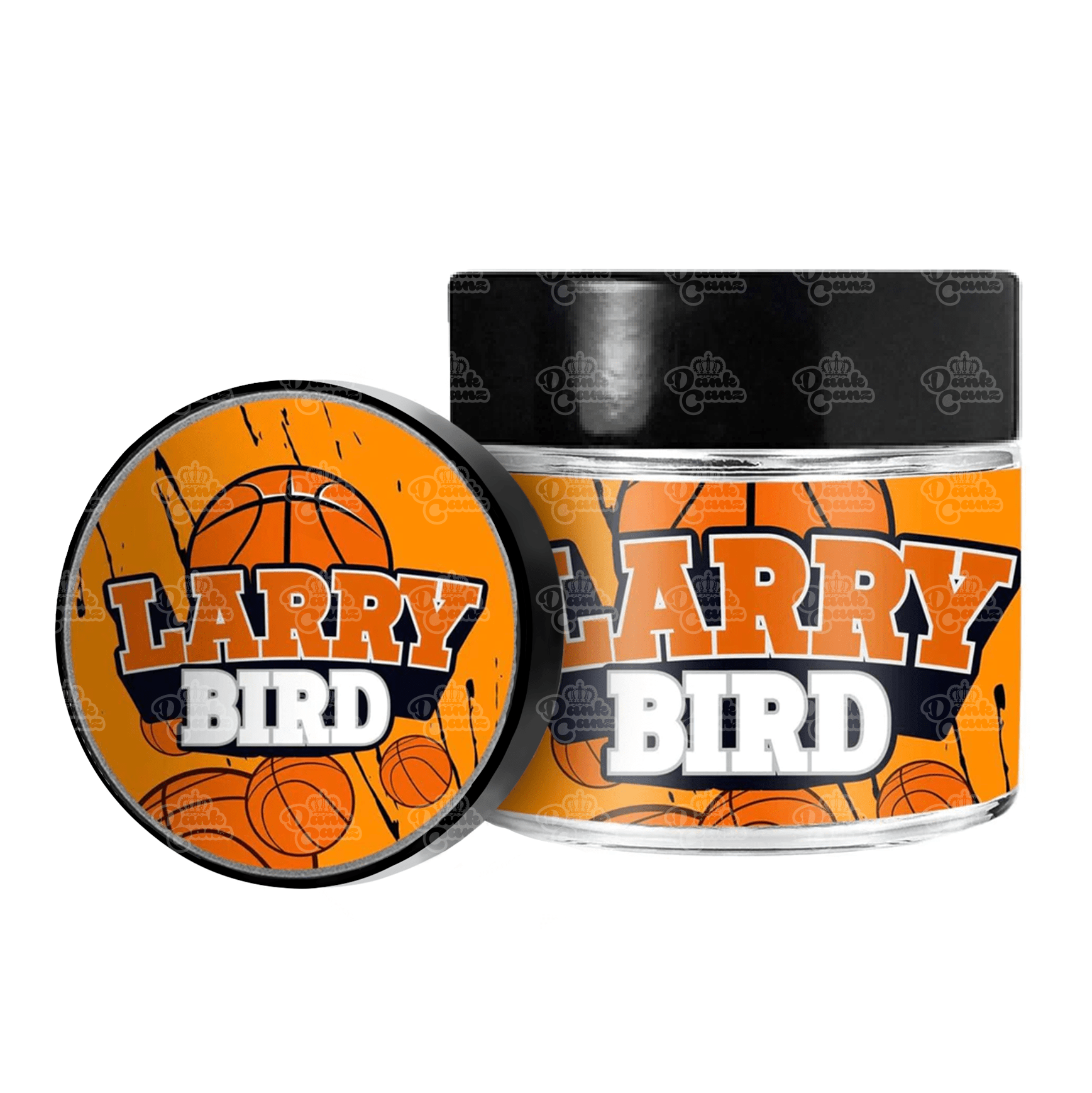 Larry Bird 3.5g/60ml Glass Jars - Labelled - DC Packaging Custom Cannabis Packaging