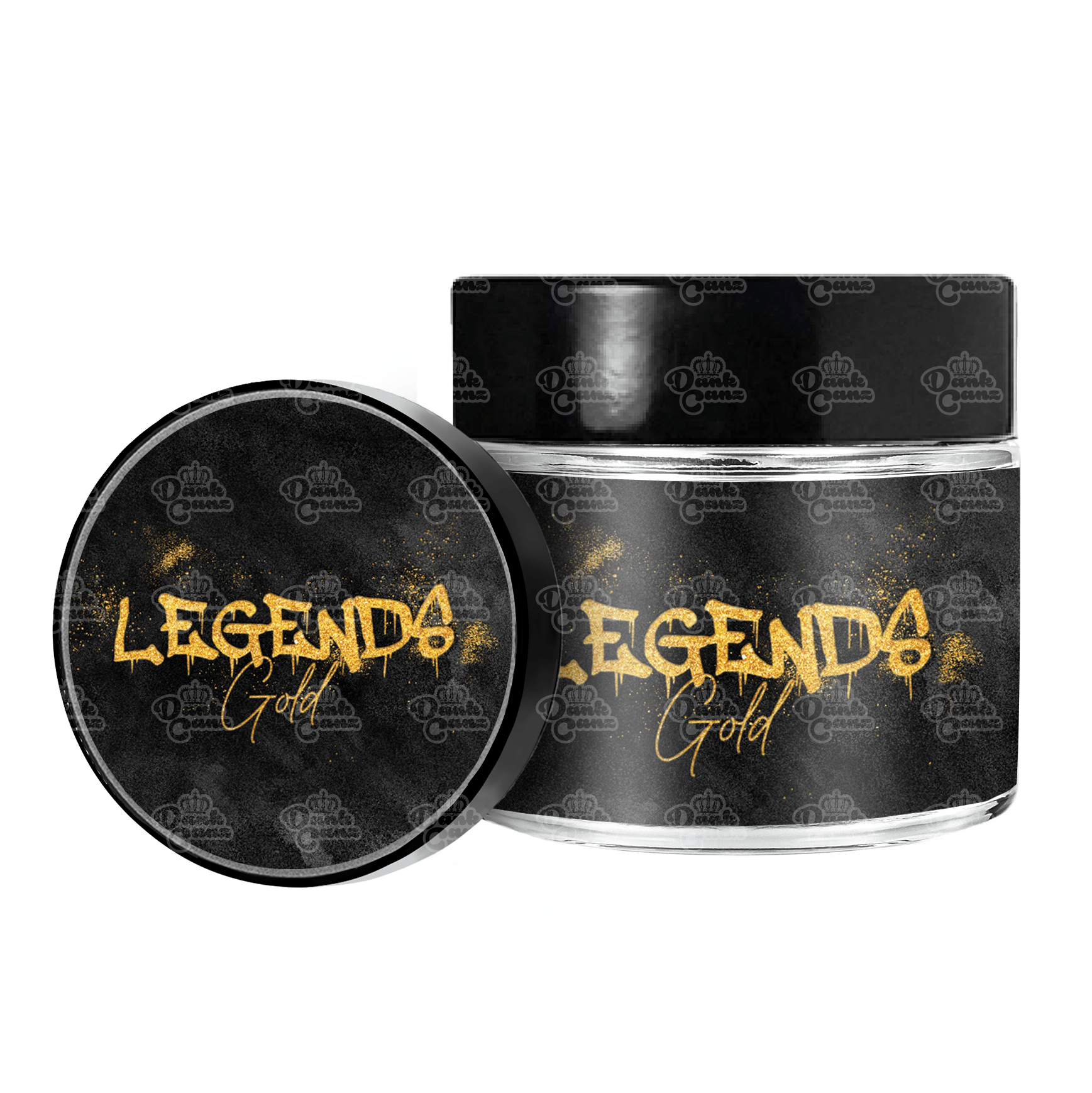 Legends Gold 3.5g/60ml Glass Jars - Labelled - DC Packaging Custom Cannabis Packaging