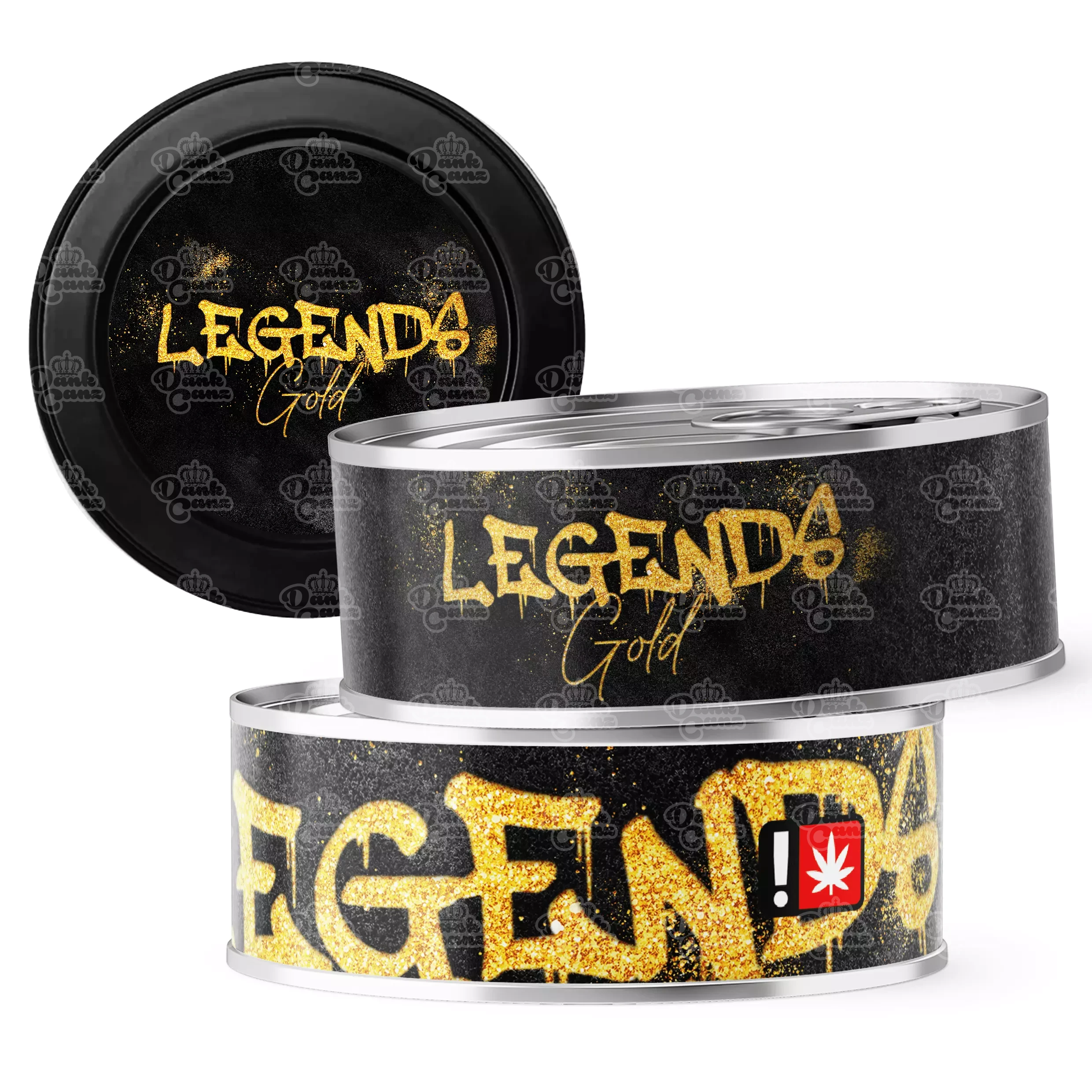 Legends Gold 3.5g Self Seal Tins - DC Packaging Custom Cannabis Packaging