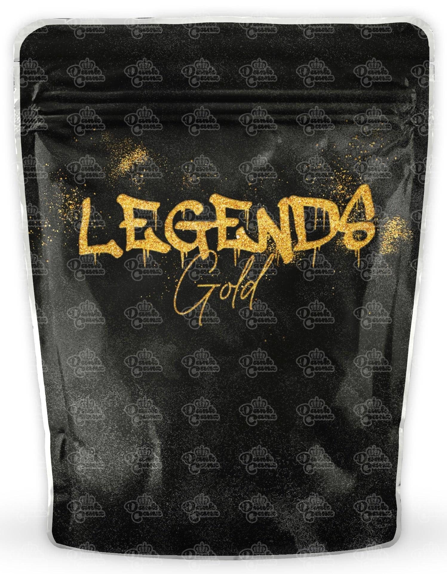 Legends Gold Mylar Bags - DC Packaging Custom Cannabis Packaging