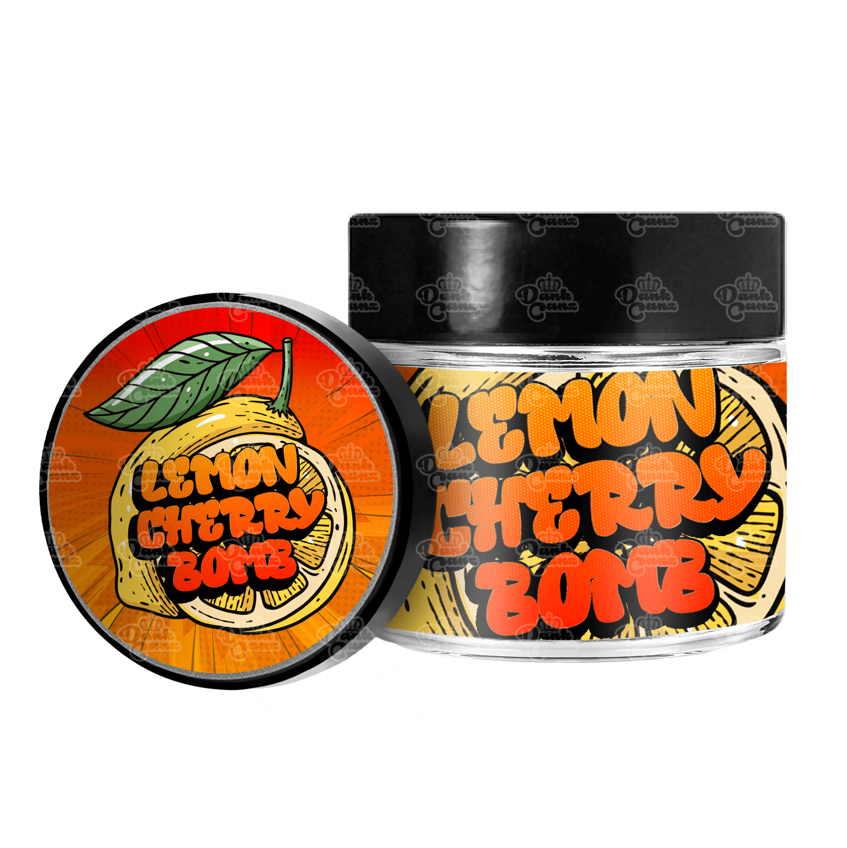 Lemon Cherry Bomb 3.5g/60ml Glass Jars - Labelled - DC Packaging Custom Cannabis Packaging