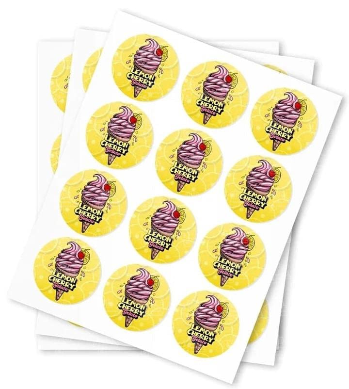 Lemon Cherry Gelato Strain Stickers - DC Packaging Custom Cannabis Packaging