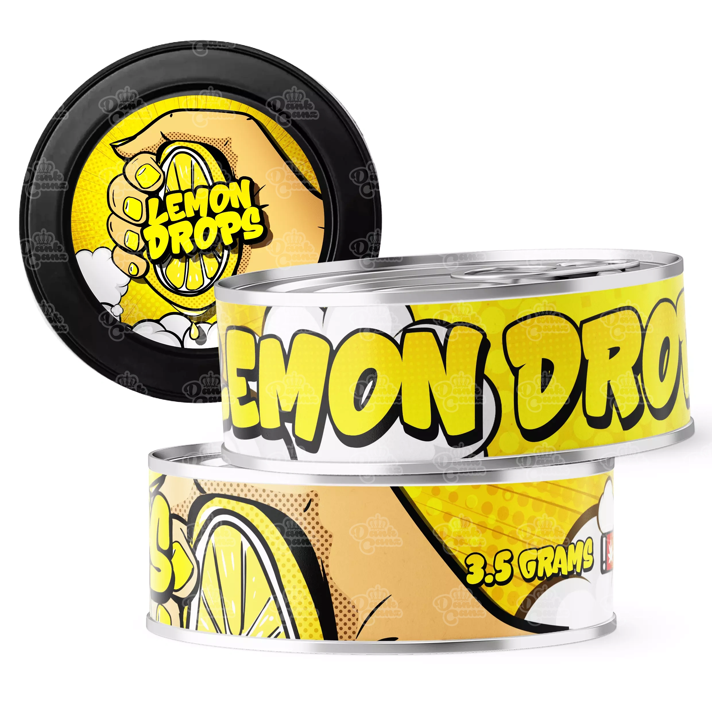 Lemon Drops 3.5g Self Seal Tins - DC Packaging Custom Cannabis Packaging