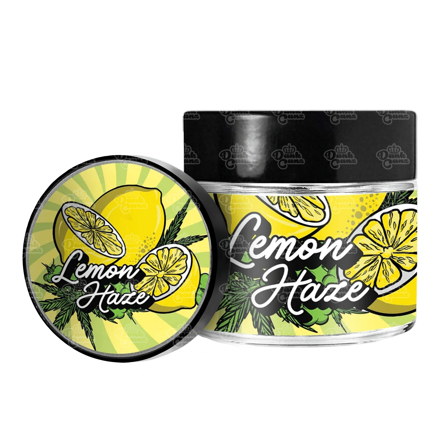 Lemon Haze 3.5g/60ml Glass Jars - Labelled - DC Packaging Custom Cannabis Packaging