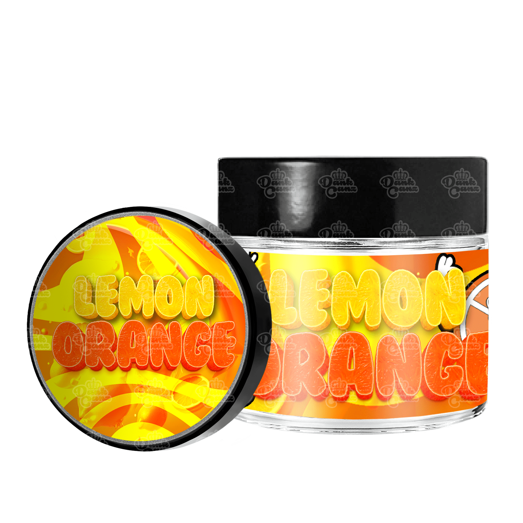 Lemon Orange 3.5g/60ml Glass Jars - Labelled - DC Packaging Custom Cannabis Packaging