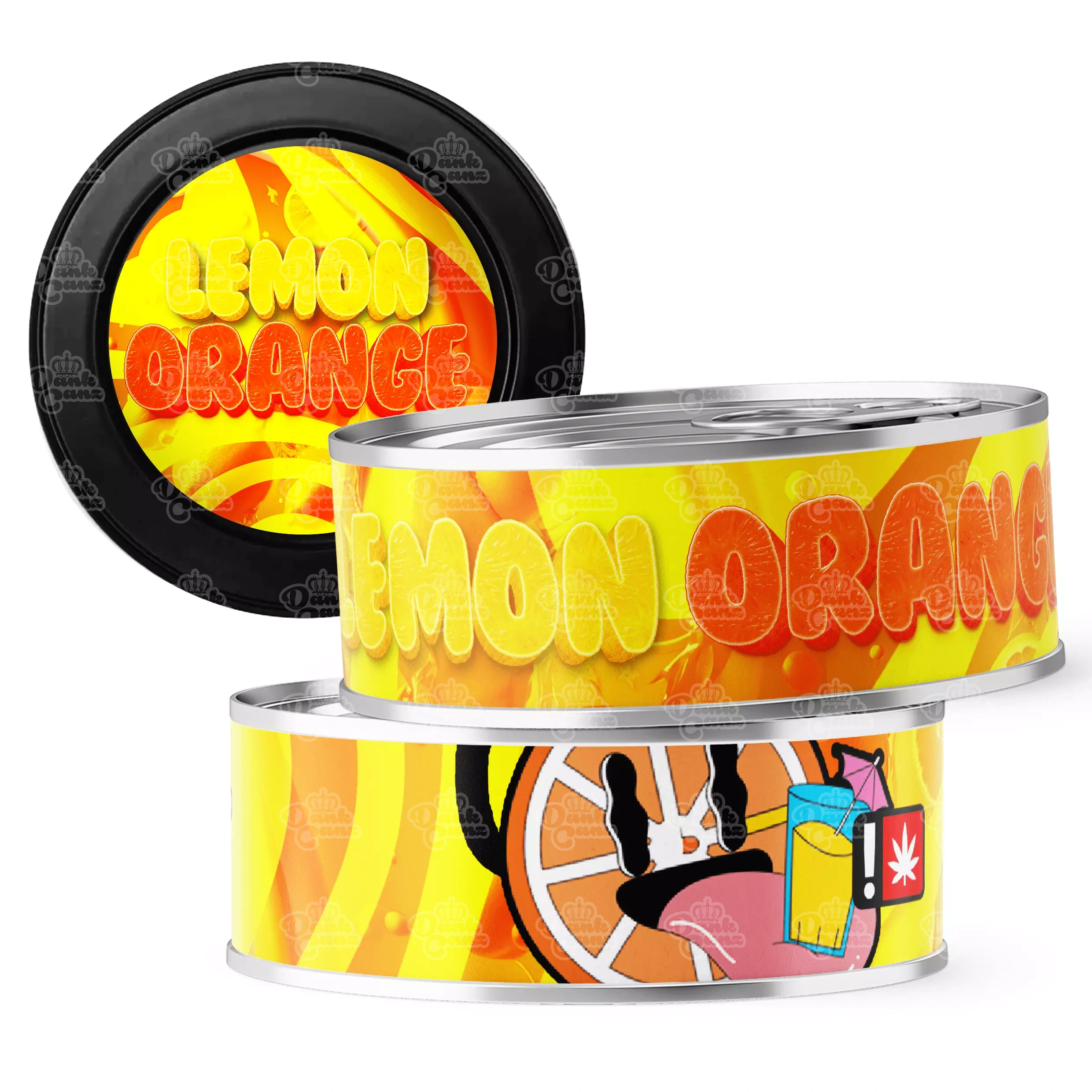 Lemon Orange 3.5g Self Seal Tins - DC Packaging Custom Cannabis Packaging