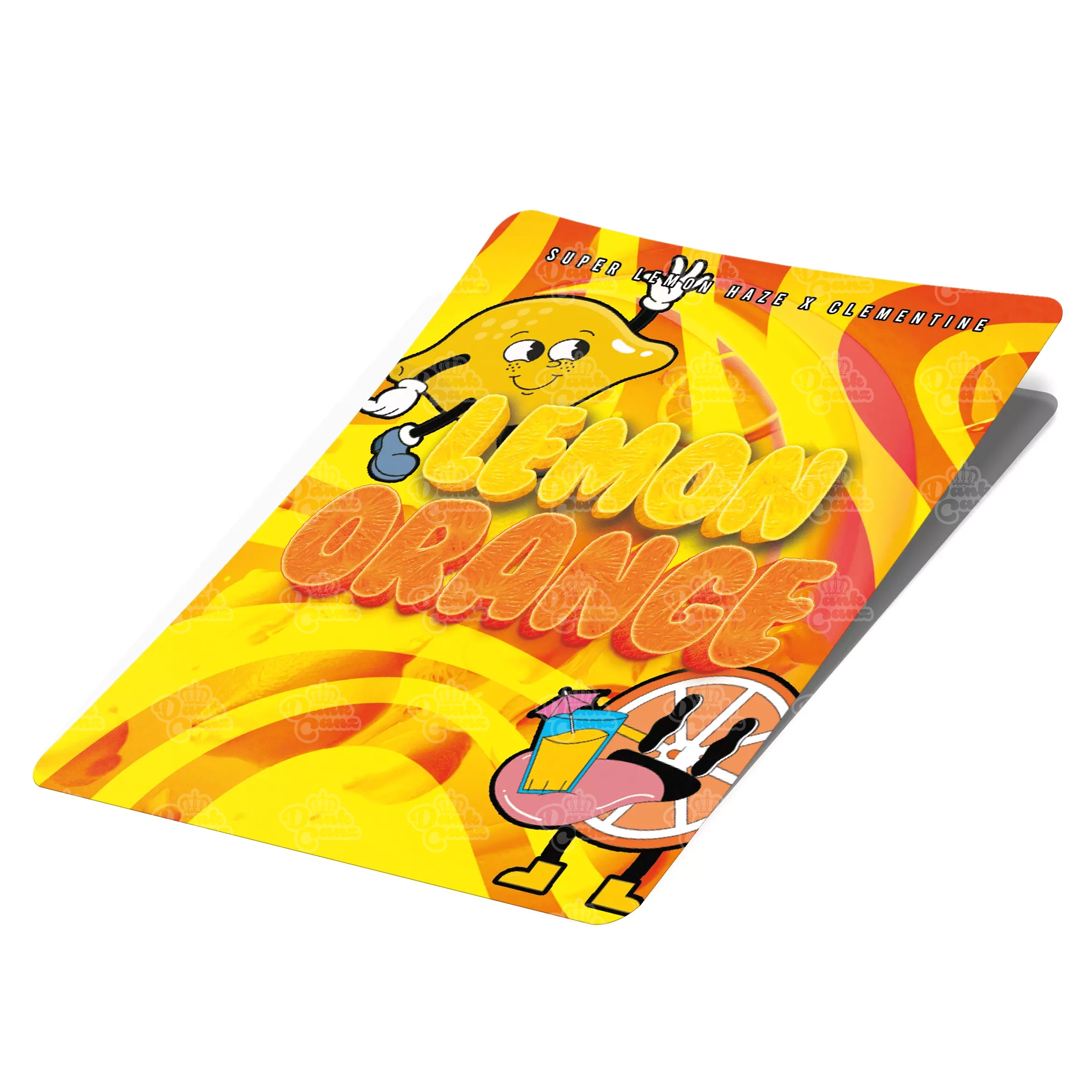 Lemon Orange Mylar Bag Labels - Labels only - DC Packaging Custom Cannabis Packaging