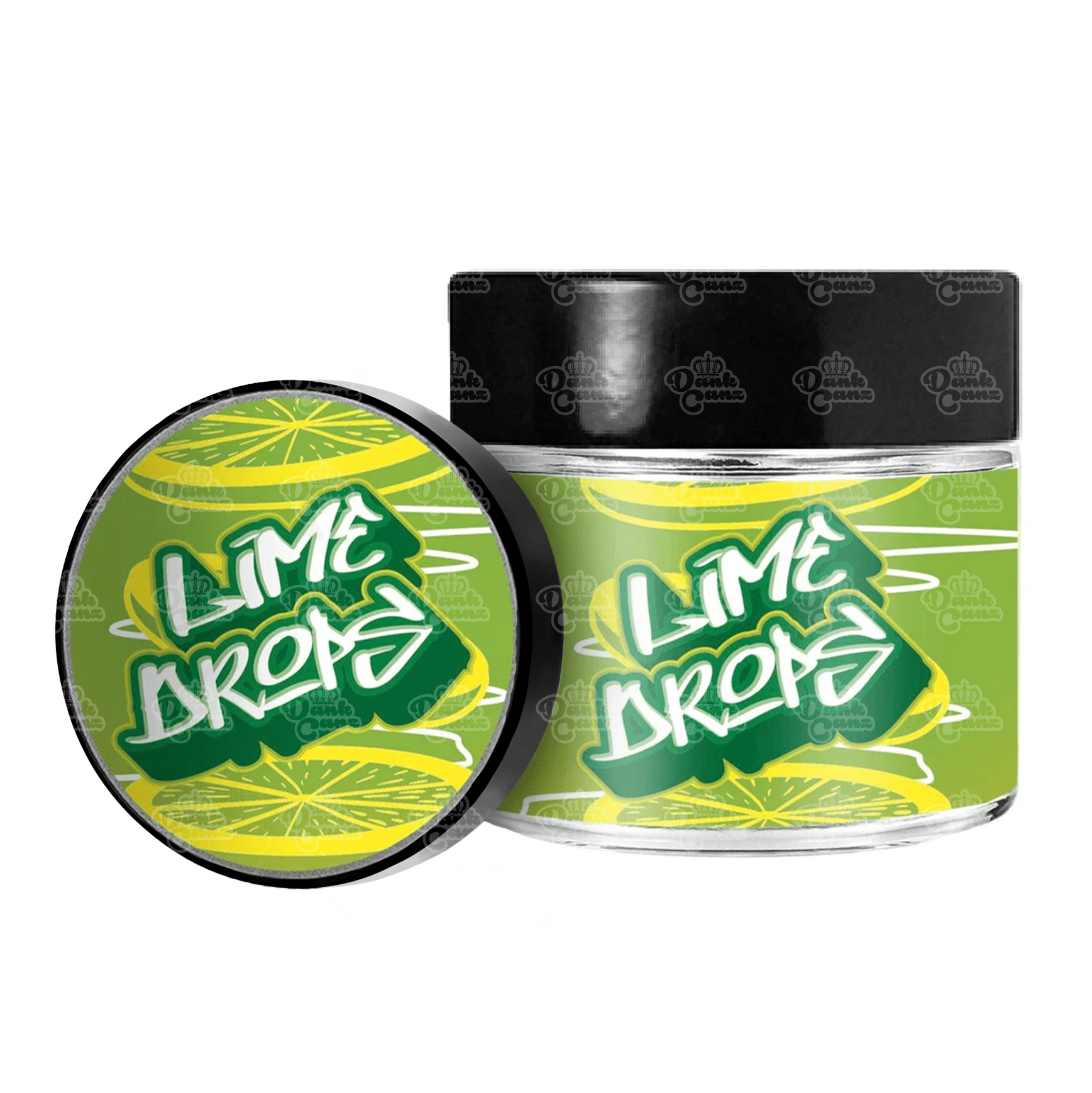 Lime Drops 3.5g/60ml Glass Jars - Labelled - DC Packaging Custom Cannabis Packaging