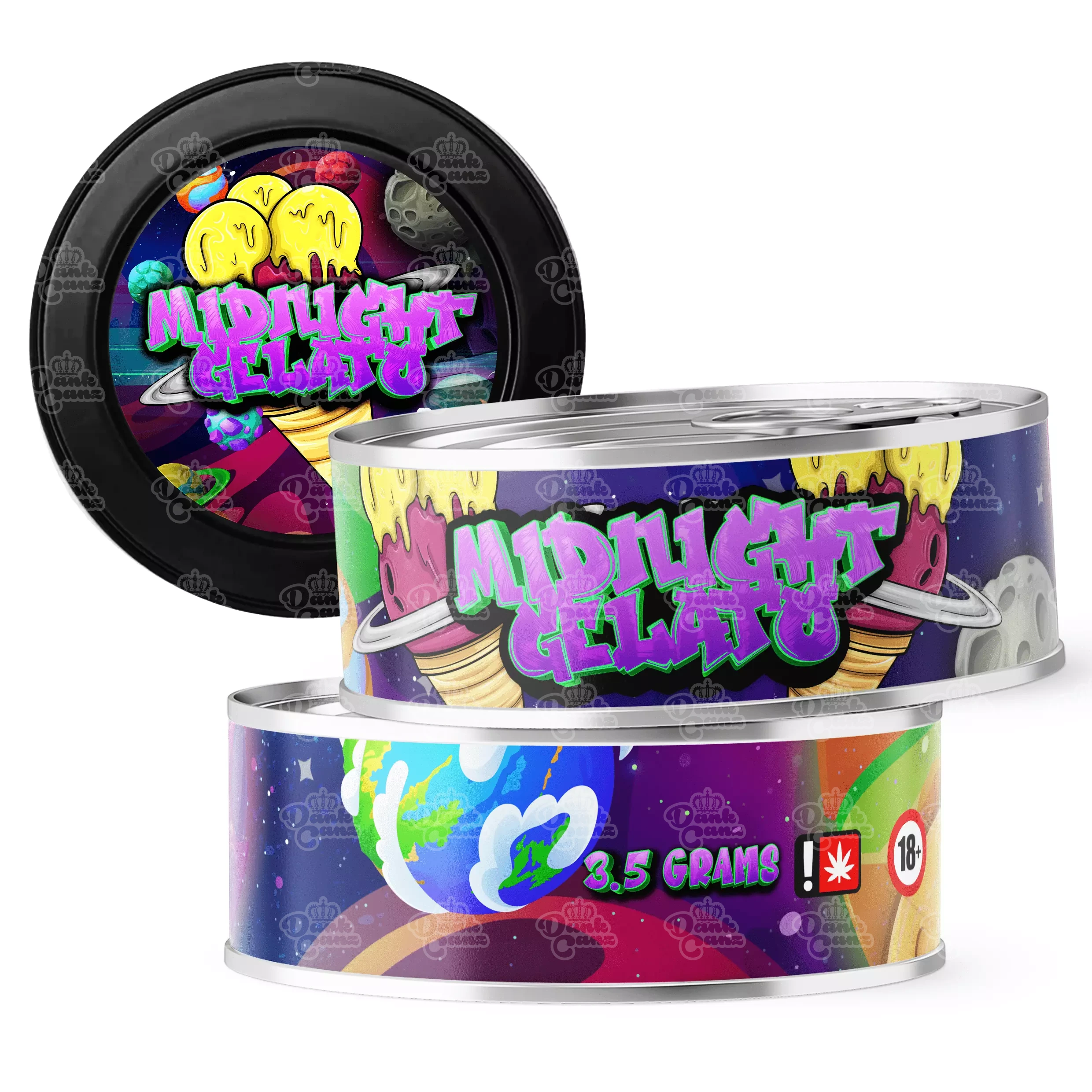 Midnight Gelato 3.5g Self Seal Tins - DC Packaging Custom Cannabis Packaging