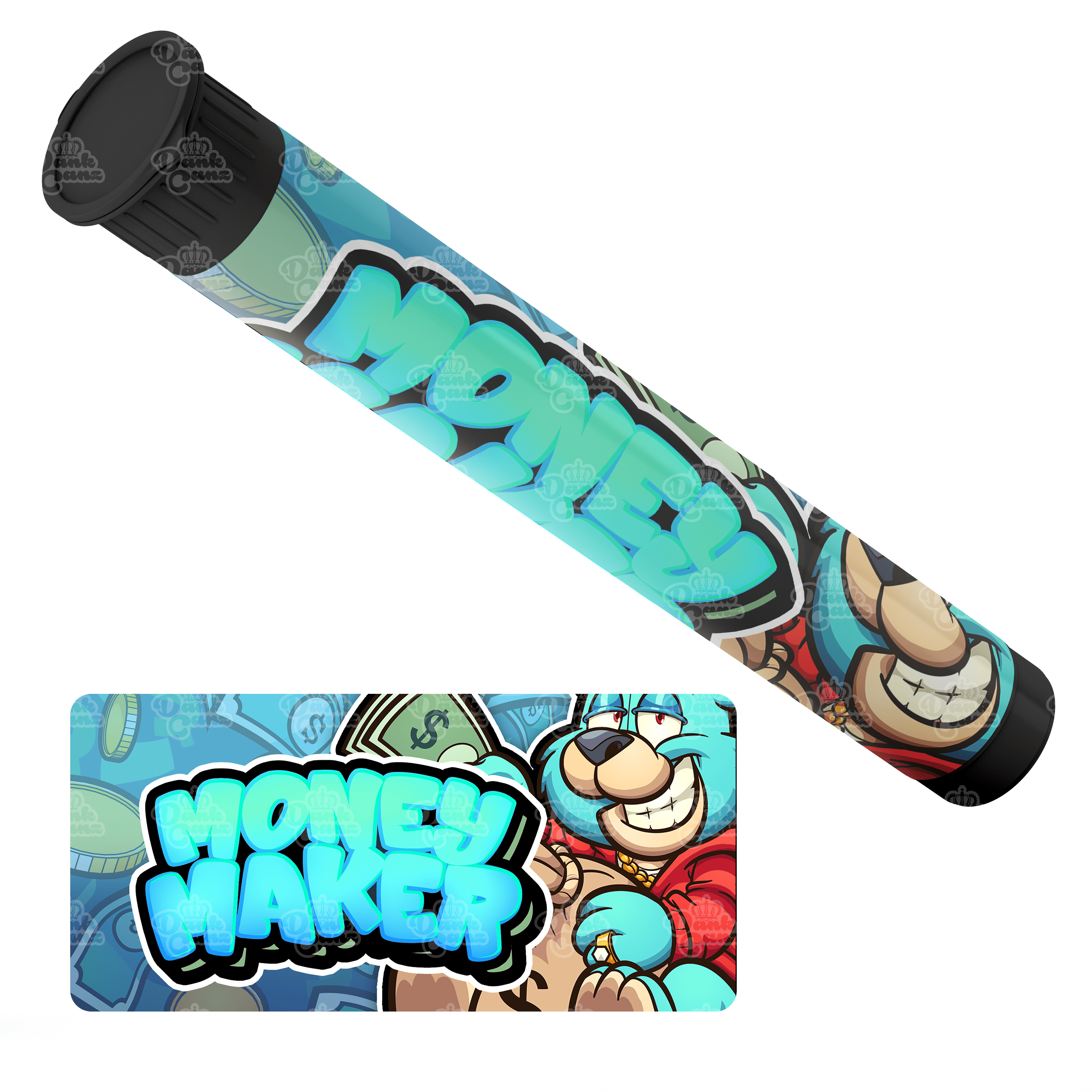 Money Maker Pre Roll Tubes - Labelled - DC Packaging Custom Cannabis Packaging