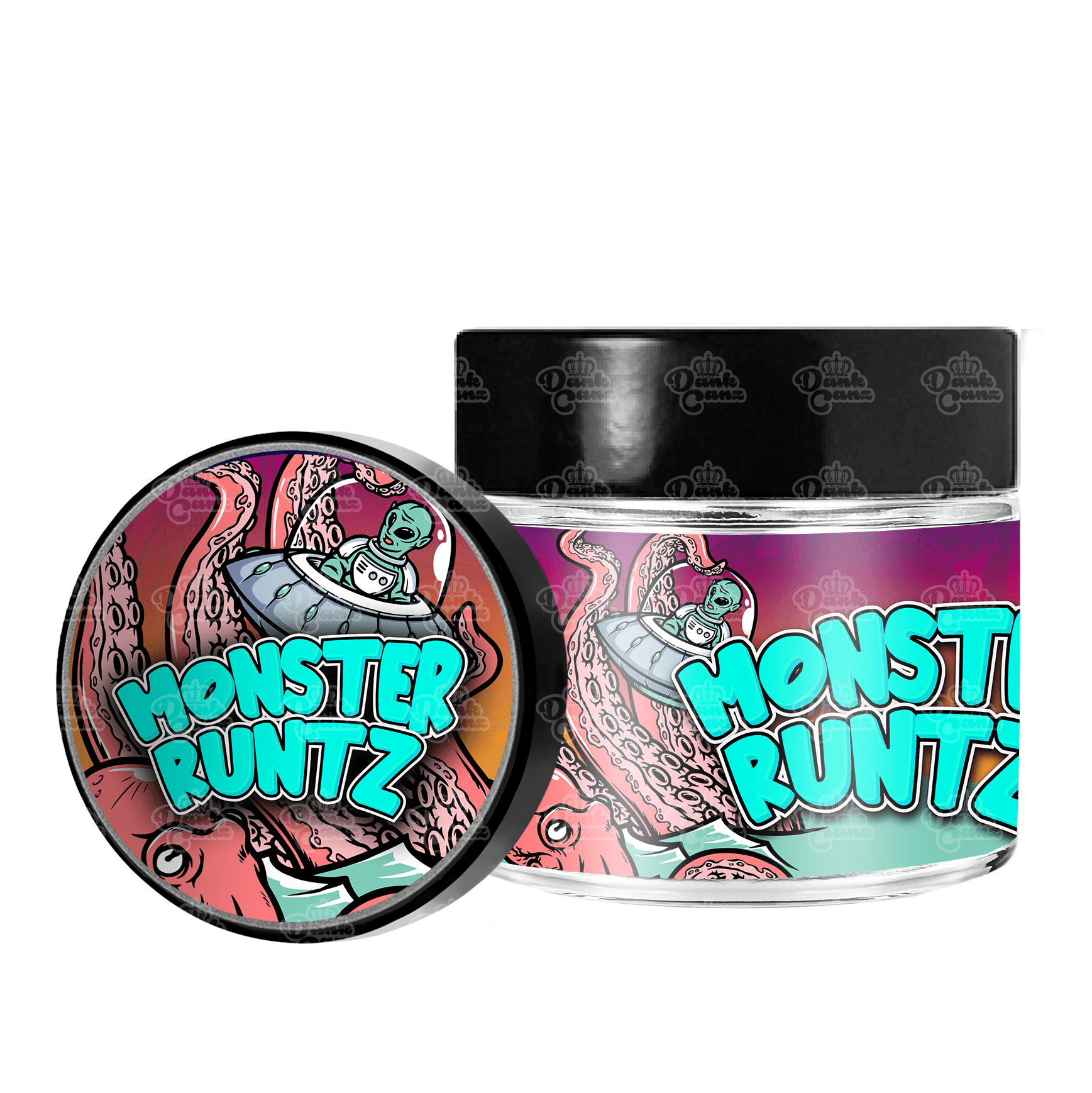 Monster Runtz 3.5g/60ml Glass Jars - Labelled - DC Packaging Custom Cannabis Packaging