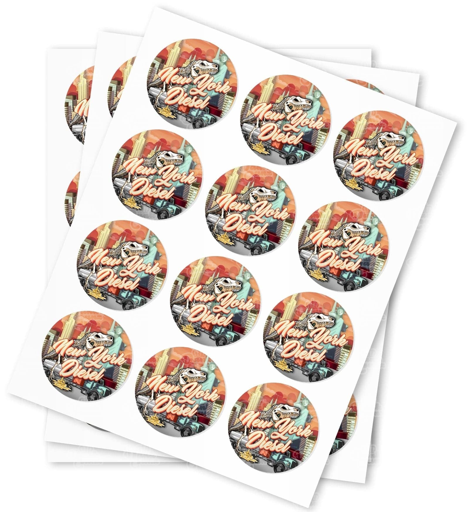 New York Diesel Strain Stickers - DC Packaging Custom Cannabis Packaging