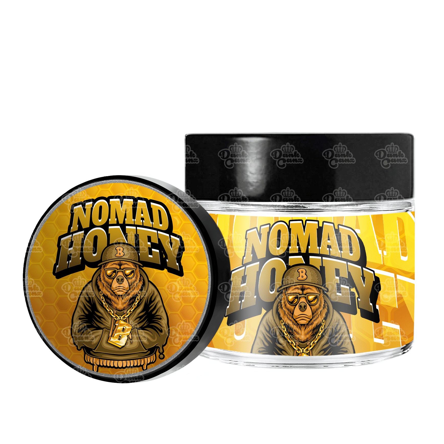 Nomad Honey 3.5g/60ml Glass Jars - Labelled - DC Packaging Custom Cannabis Packaging