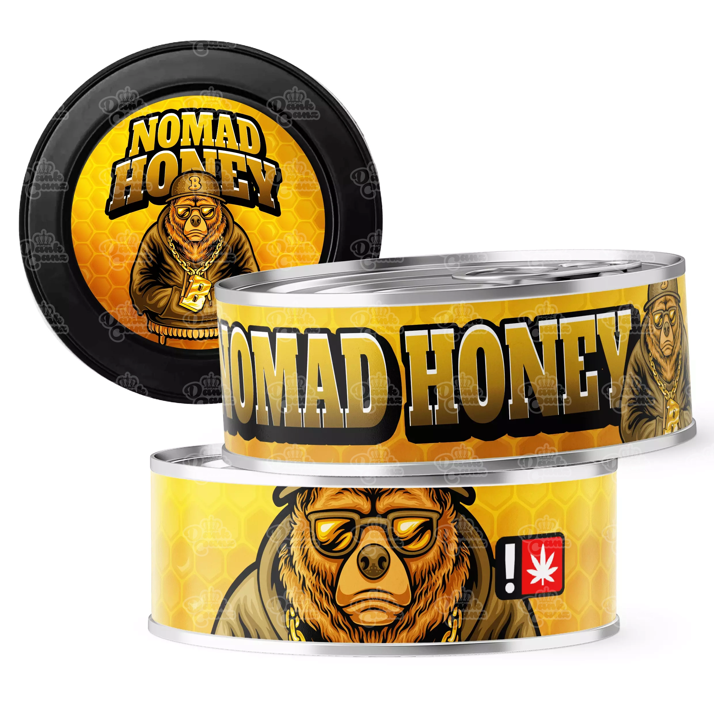 Nomad Honey 3.5g Self Seal Tins - DC Packaging Custom Cannabis Packaging