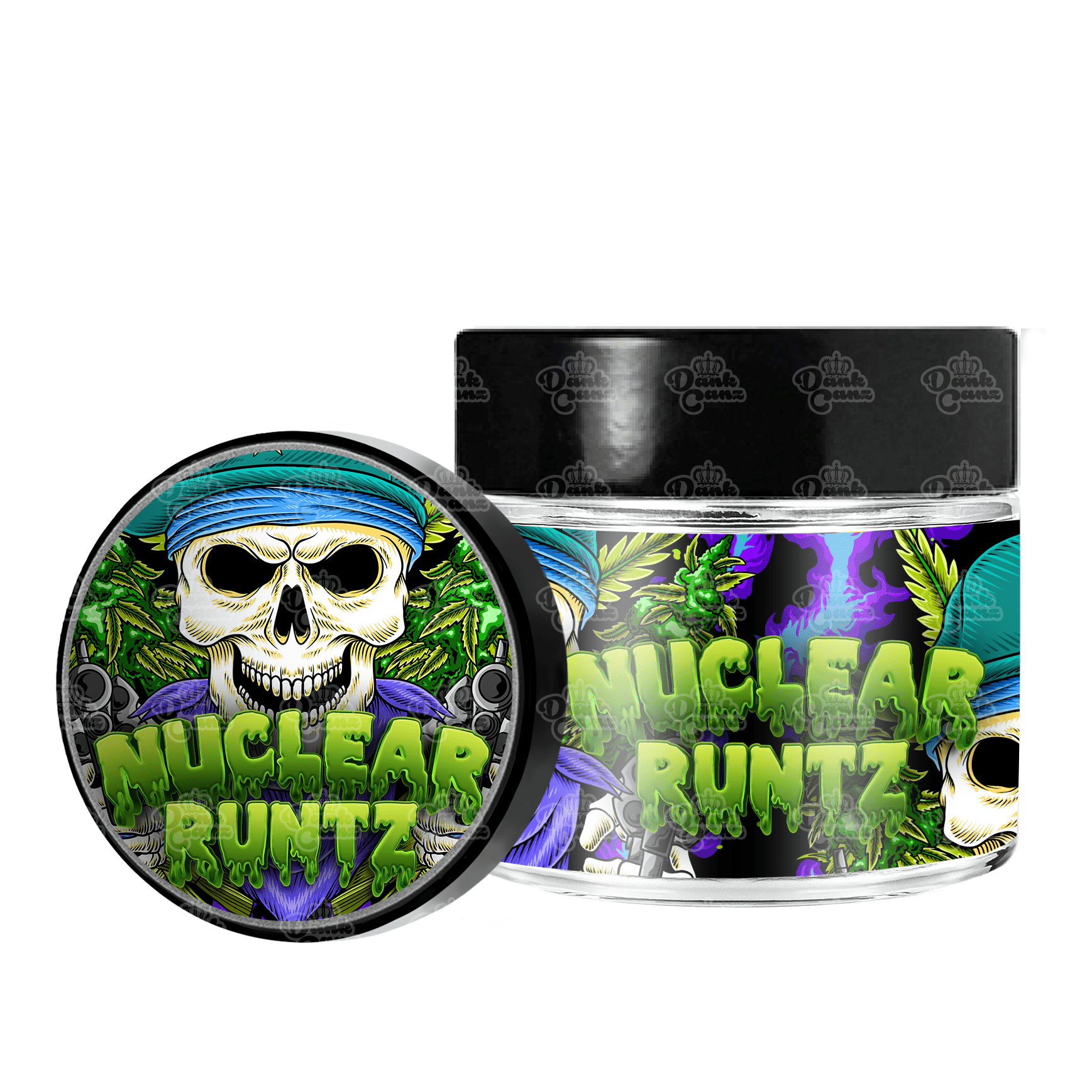 Nuclear Runtz 3.5g/60ml Glass Jars - Labelled - DC Packaging Custom Cannabis Packaging