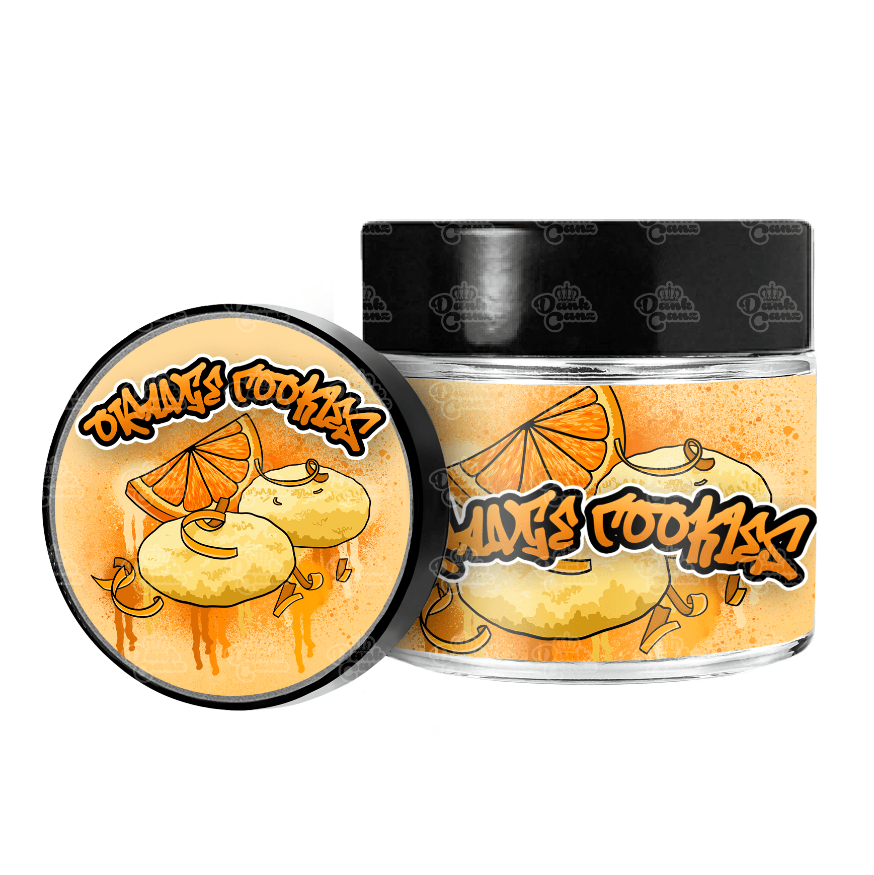 Orange Cookies 3.5g/60ml Glass Jars - Labelled - DC Packaging Custom Cannabis Packaging