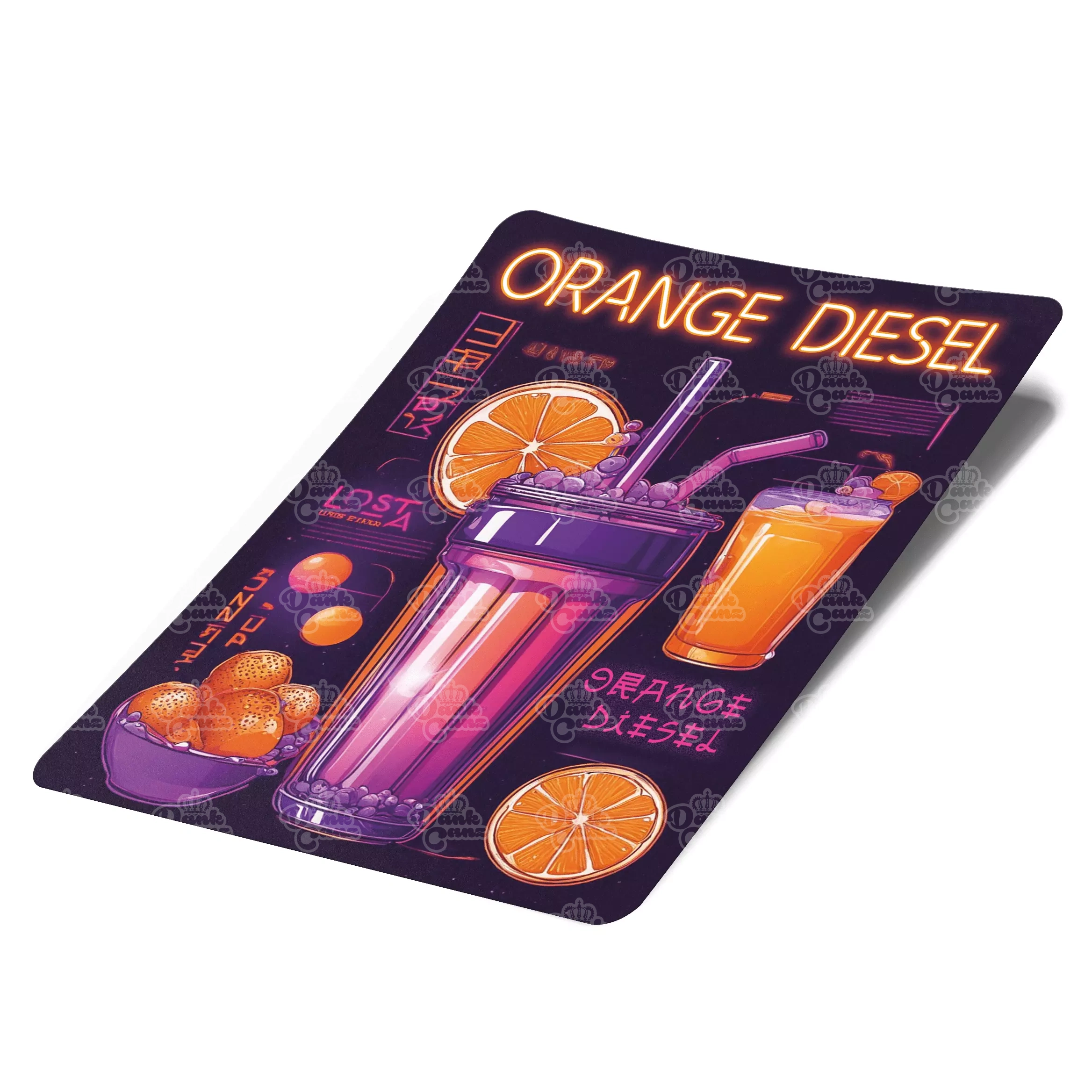 Orange Diesel Mylar Bag Labels - Labels only - DC Packaging Custom Cannabis Packaging