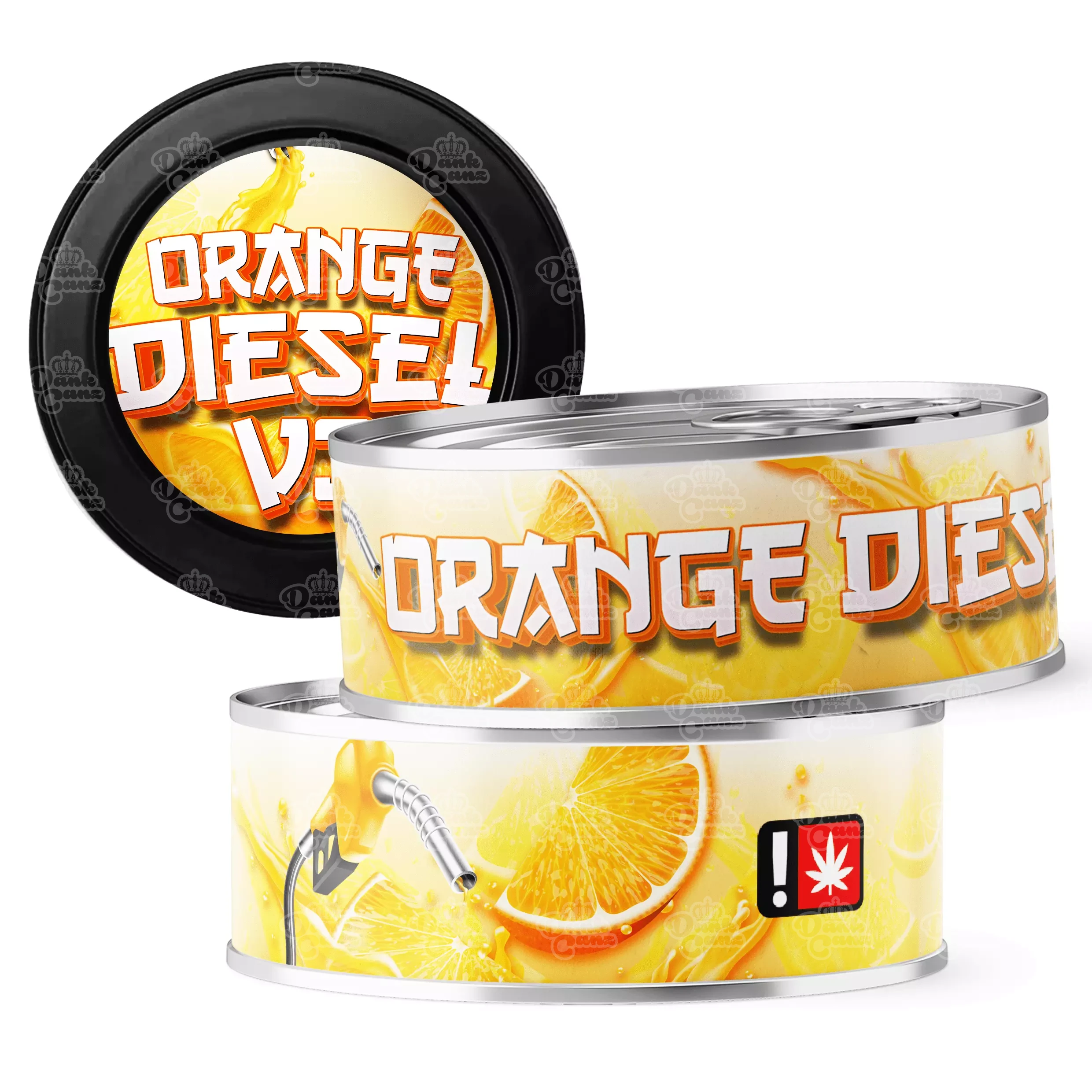 Orange Diesel V3 3.5g Self Seal Tins - DC Packaging Custom Cannabis Packaging