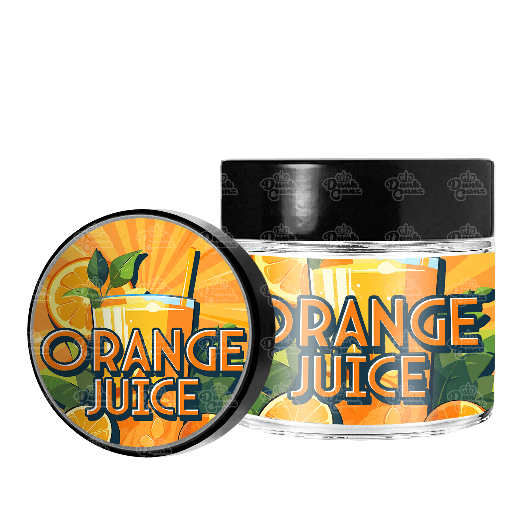 Orange Juice 3.5g/60ml Glass Jars - Labelled - DC Packaging Custom Cannabis Packaging