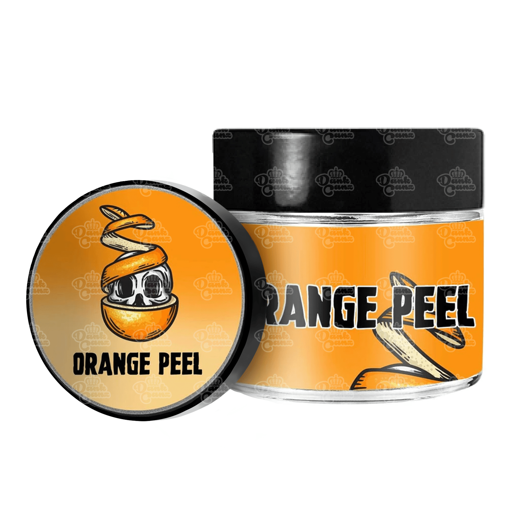 Orange Peel 3.5g/60ml Glass Jars - Labelled - DC Packaging Custom Cannabis Packaging