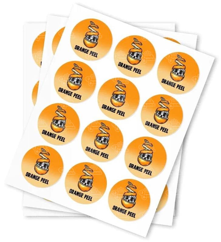 Orange Peel Stickers - DC Packaging Custom Cannabis Packaging