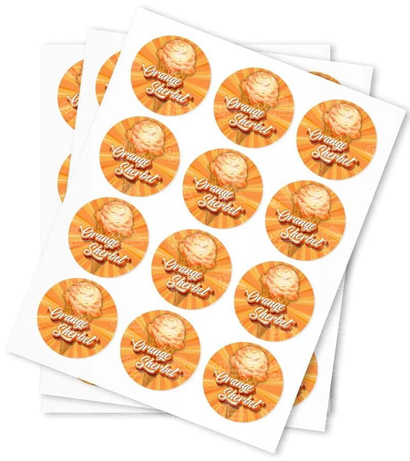 Orange Sherbet Strain Stickers - DC Packaging Custom Cannabis Packaging