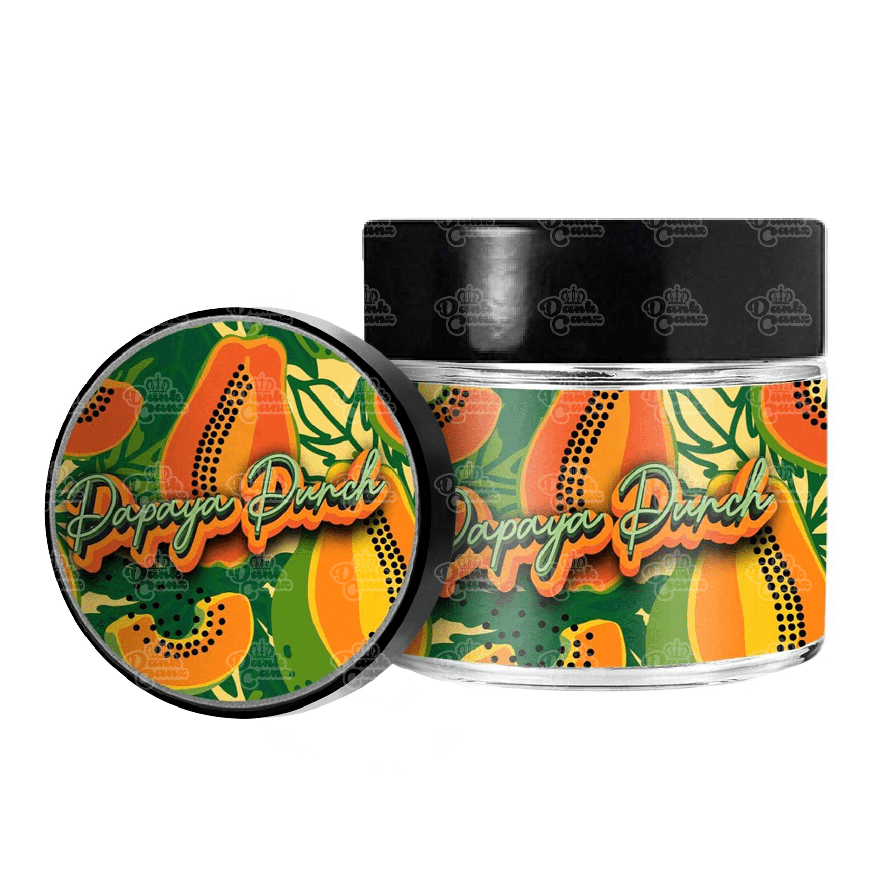 Papaya Punch 3.5g/60ml Glass Jars - Labelled - DC Packaging Custom Cannabis Packaging