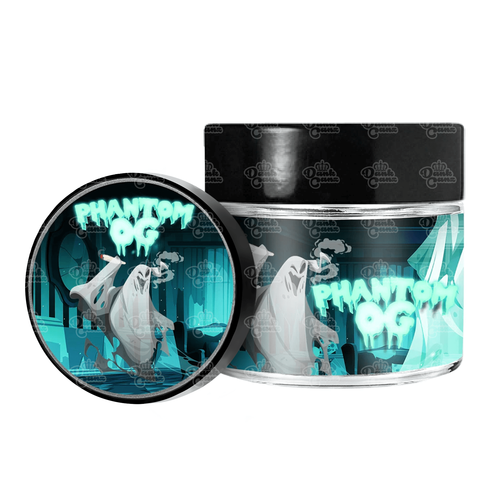 Phantom OG 3.5g/60ml Glass Jars - Labelled - DC Packaging Custom Cannabis Packaging