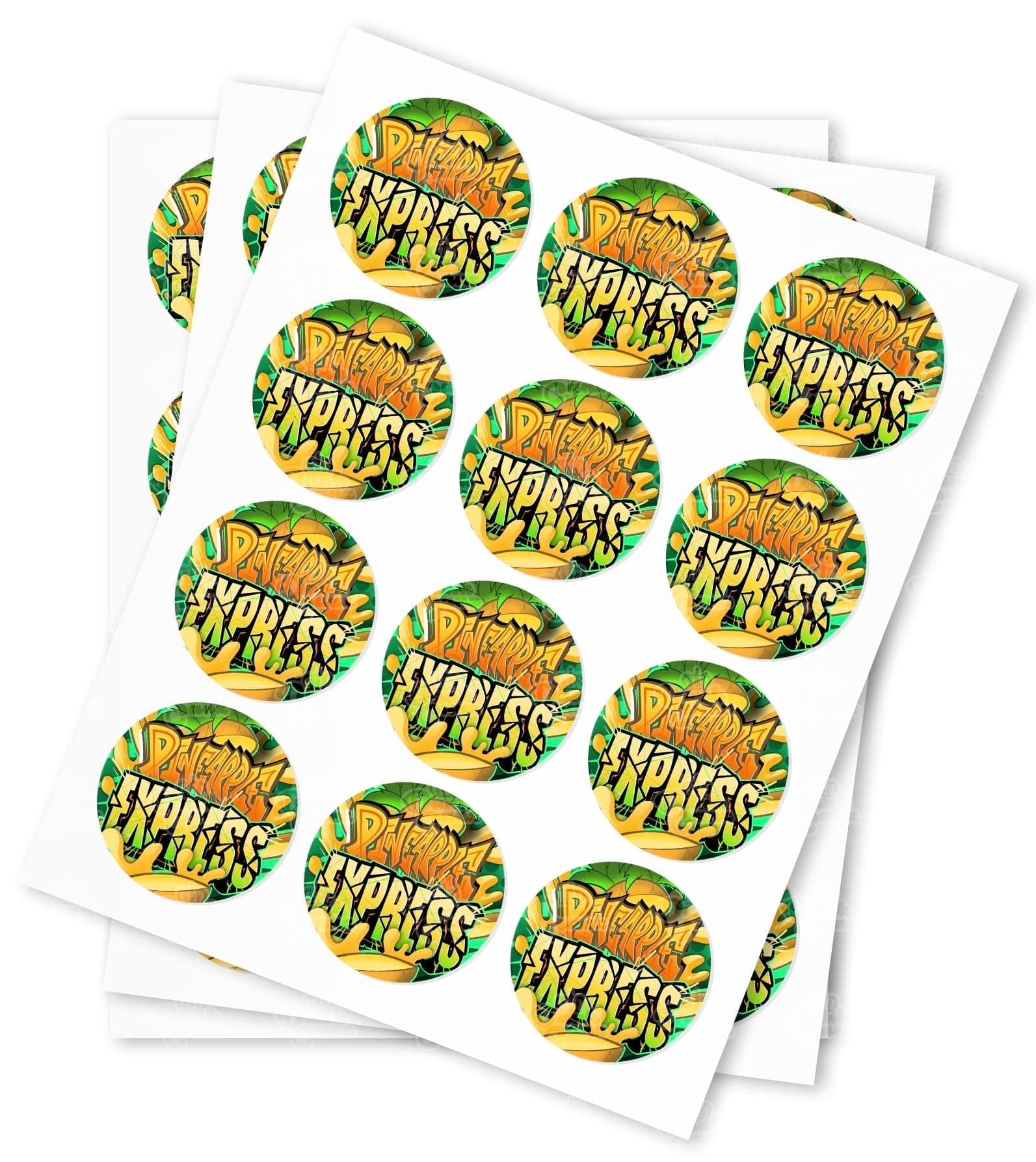 Pineapple Express Strain Stickers - DC Packaging Custom Cannabis Packaging
