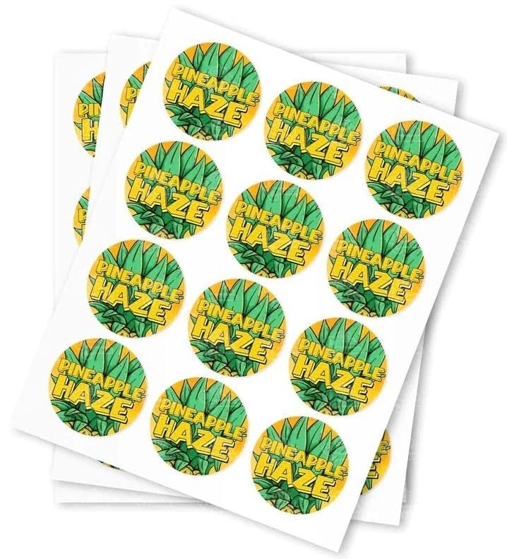 Pineapple Haze Strain Stickers - DC Packaging Custom Cannabis Packaging
