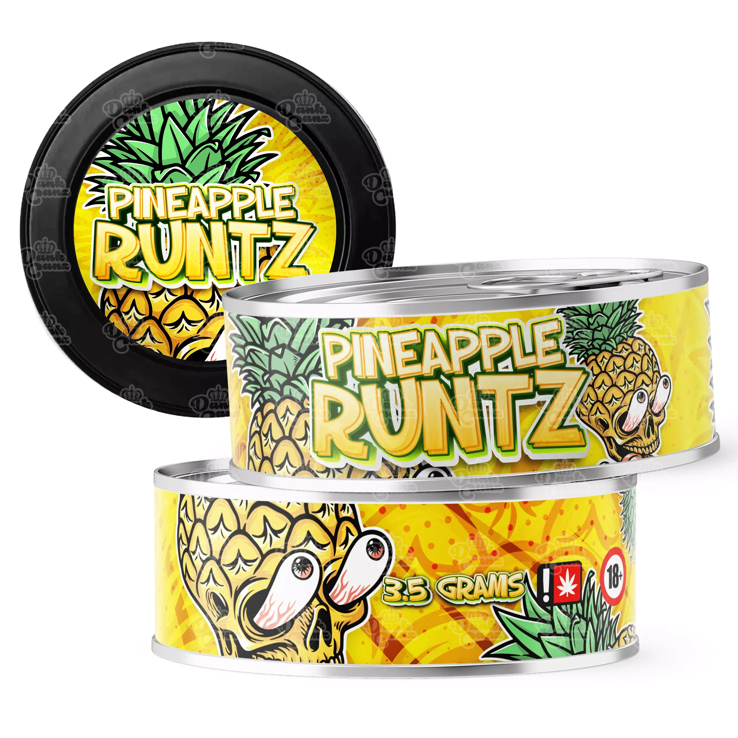 Pineapple Runtz 3.5g Self Seal Tins - DC Packaging Custom Cannabis Packaging
