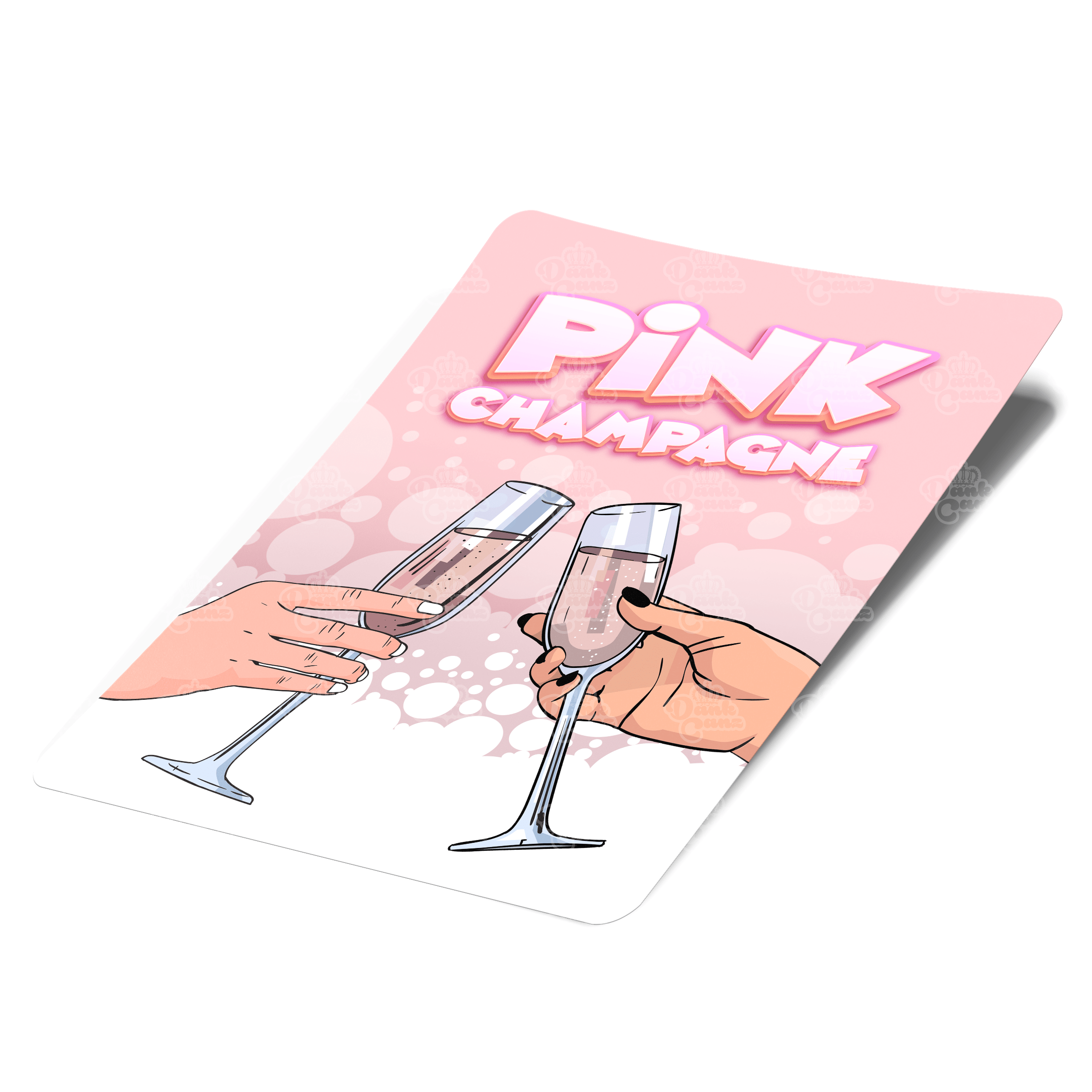 Pink Champagne Mylar Bag Labels - Labels only - DC Packaging Custom Cannabis Packaging
