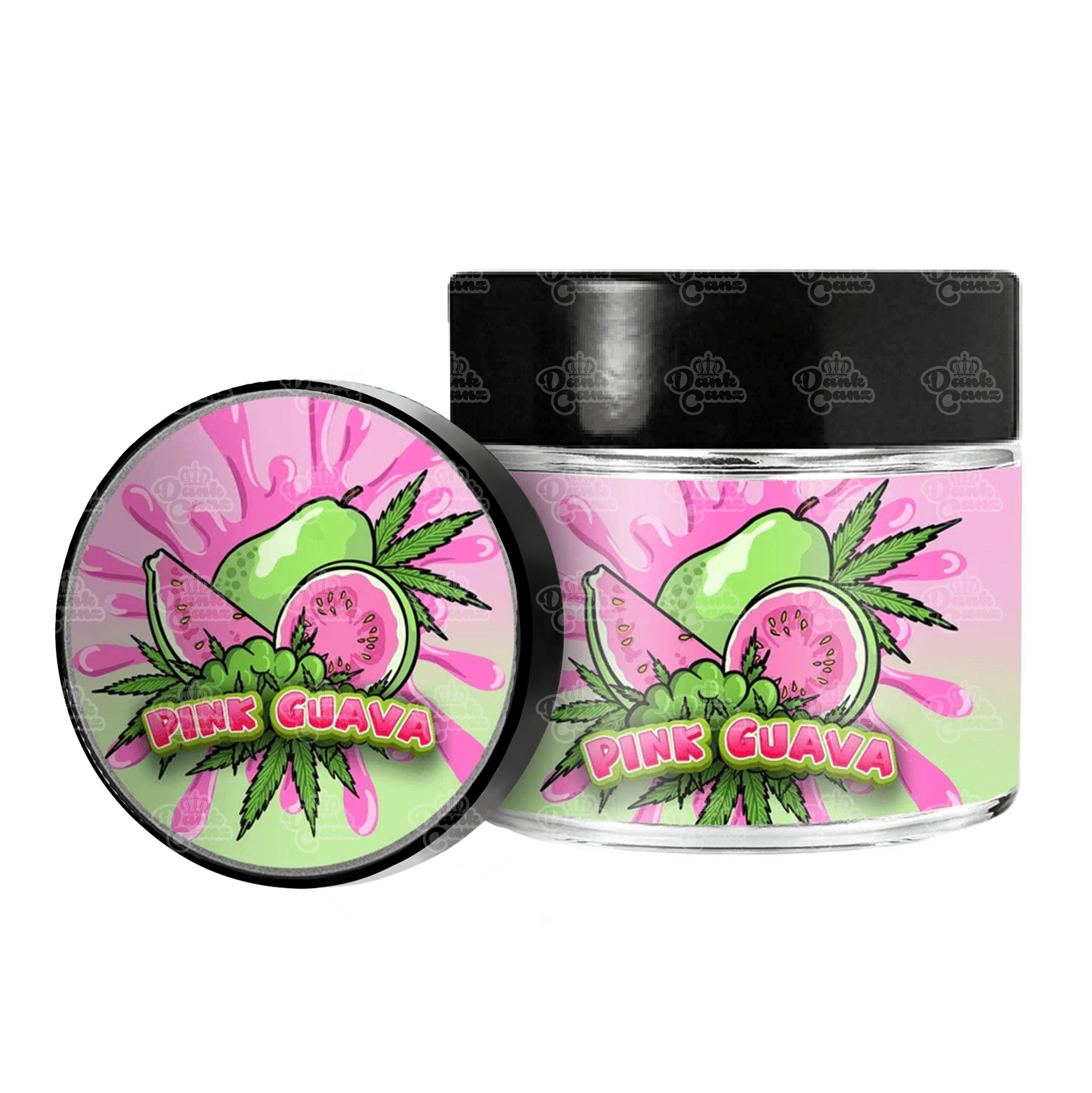 Pink Guava 3.5g/60ml Glass Jars - Labelled - DC Packaging Custom Cannabis Packaging