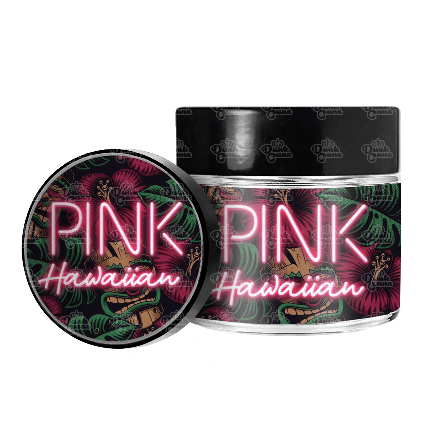 Pink Hawaiian 3.5g/60ml Glass Jars - Labelled - DC Packaging Custom Cannabis Packaging