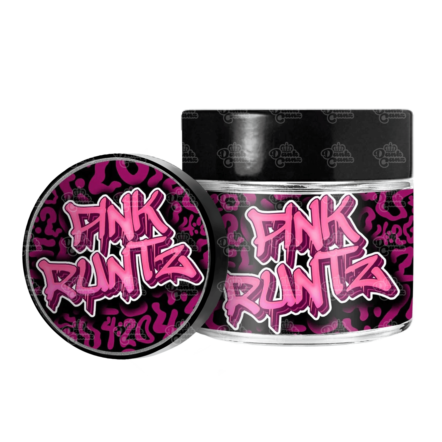 Pink Runtz 3.5g/60ml Glass Jars - Labelled - DC Packaging Custom Cannabis Packaging